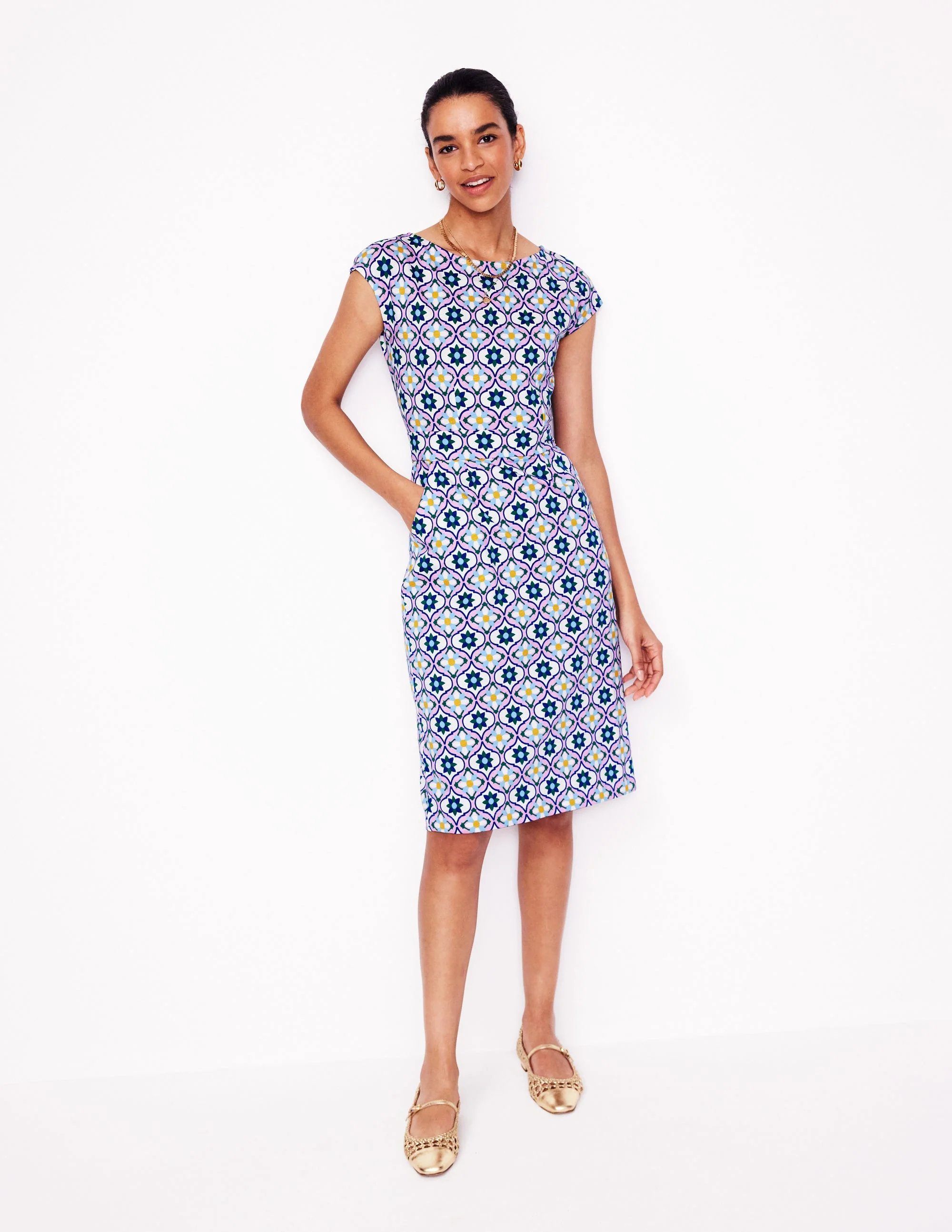 Florrie Jerseykleid-Bunt, Geblümte Kachel - Image 4