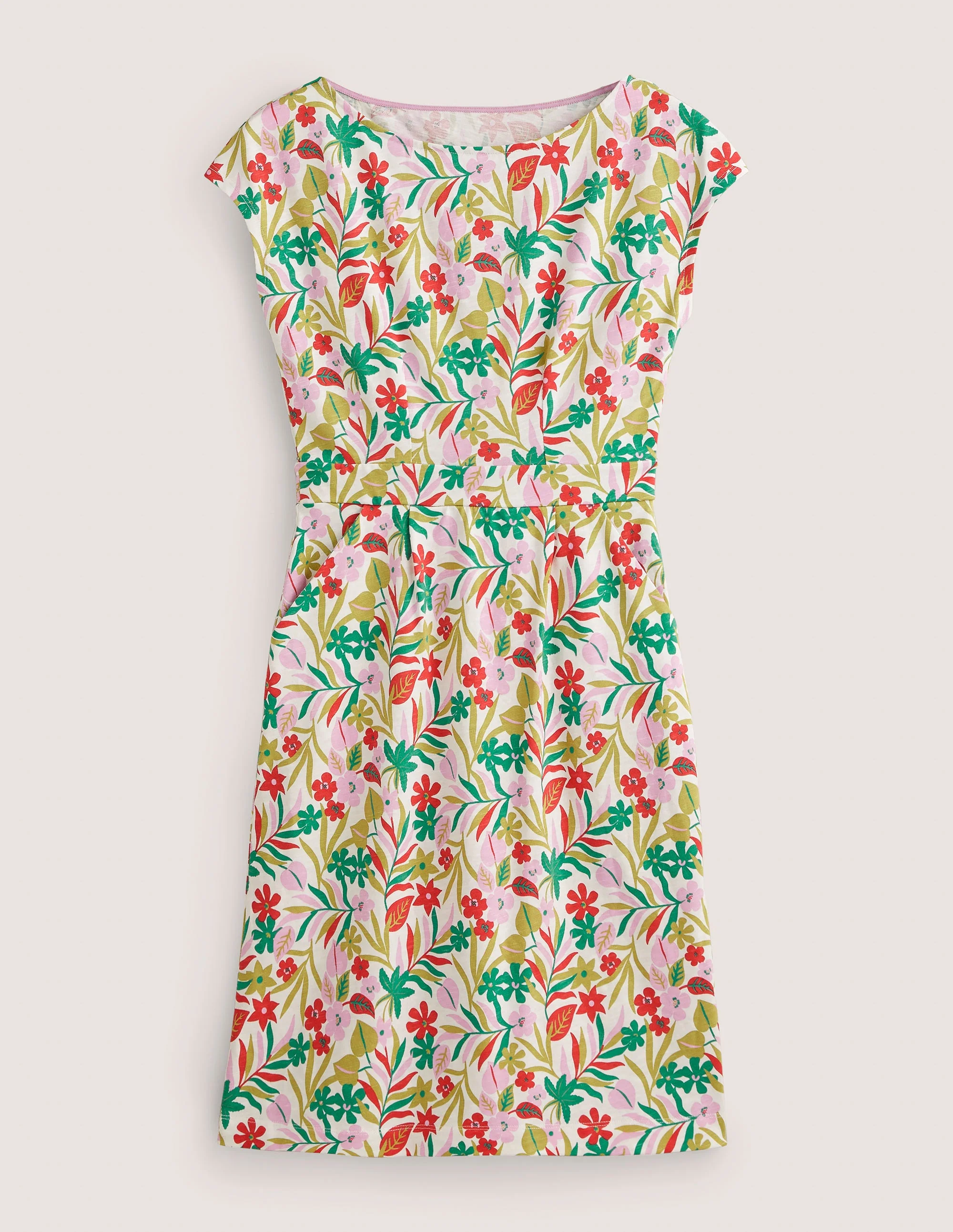 Florrie Jerseykleid-Bunt, Tropische Blätter - Image 11