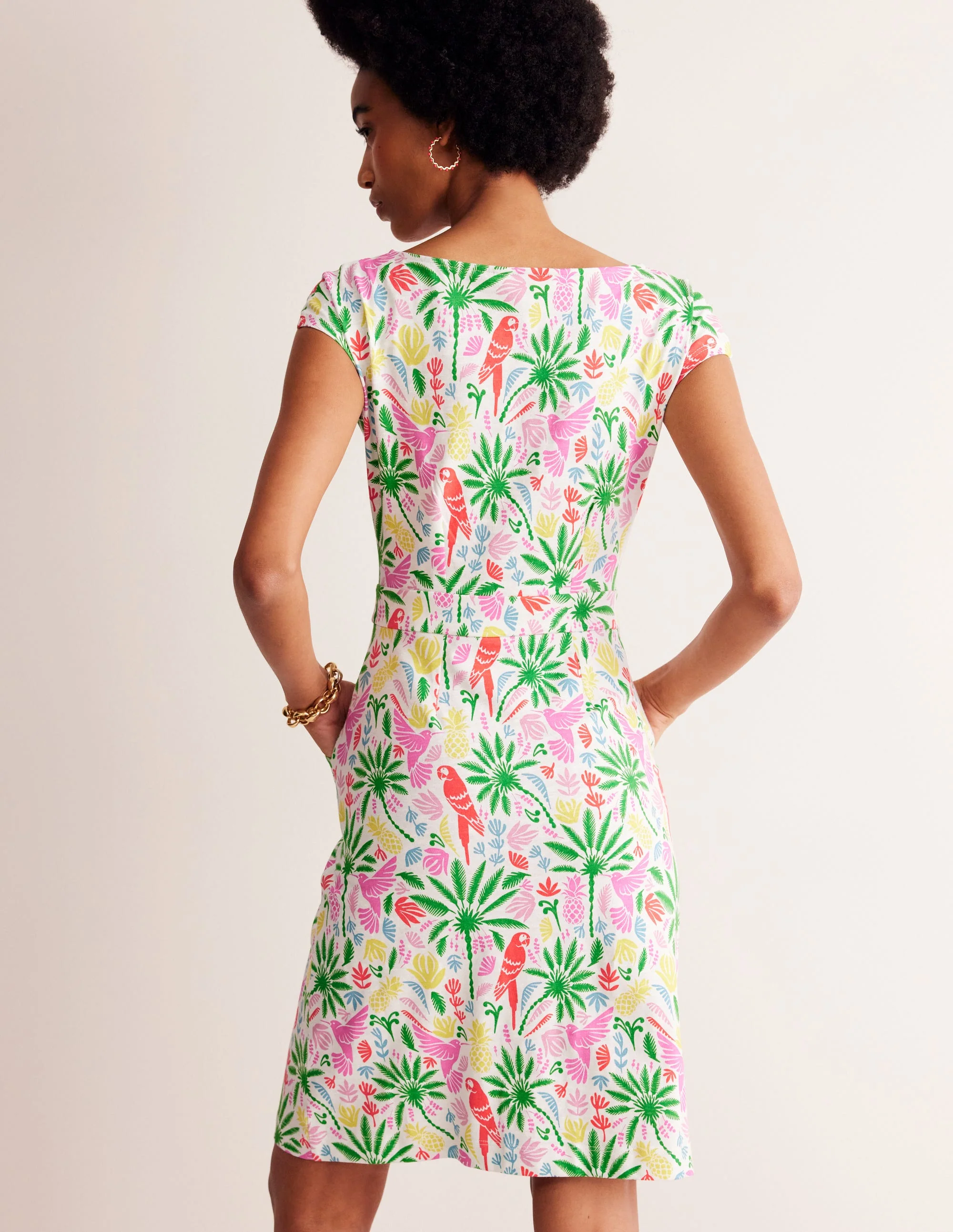 Florrie Jerseykleid-Bunt, Tropisches Paradies - Image 3
