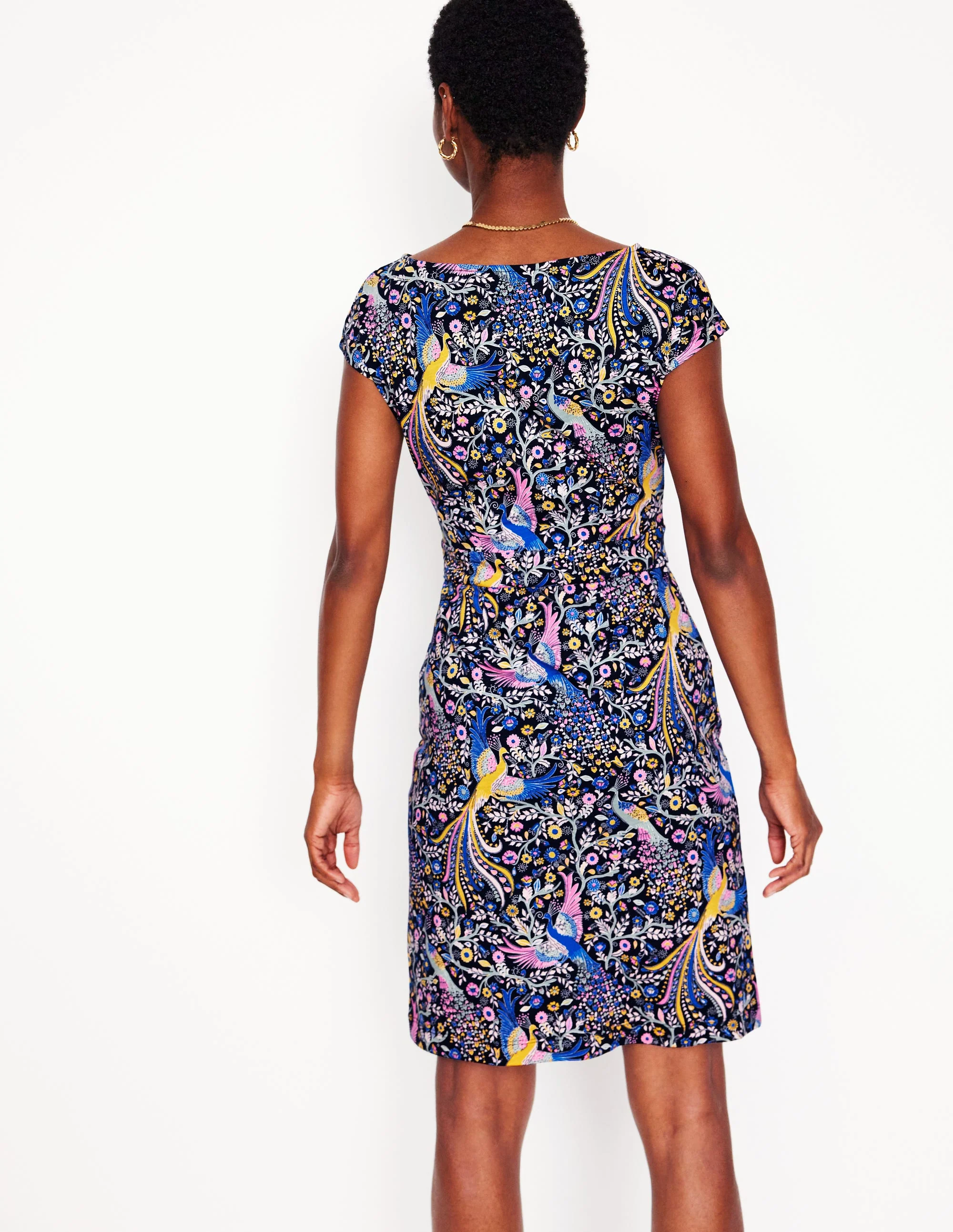 Florrie Jerseykleid-Französisches Marineblau, Bezaubernder Pfau - Image 3