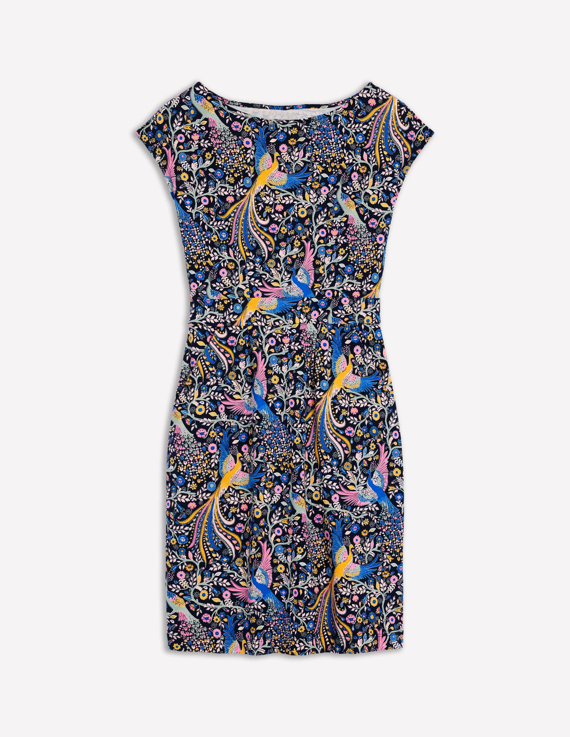 Florrie Jerseykleid-Französisches Marineblau, Bezaubernder Pfau - Image 5
