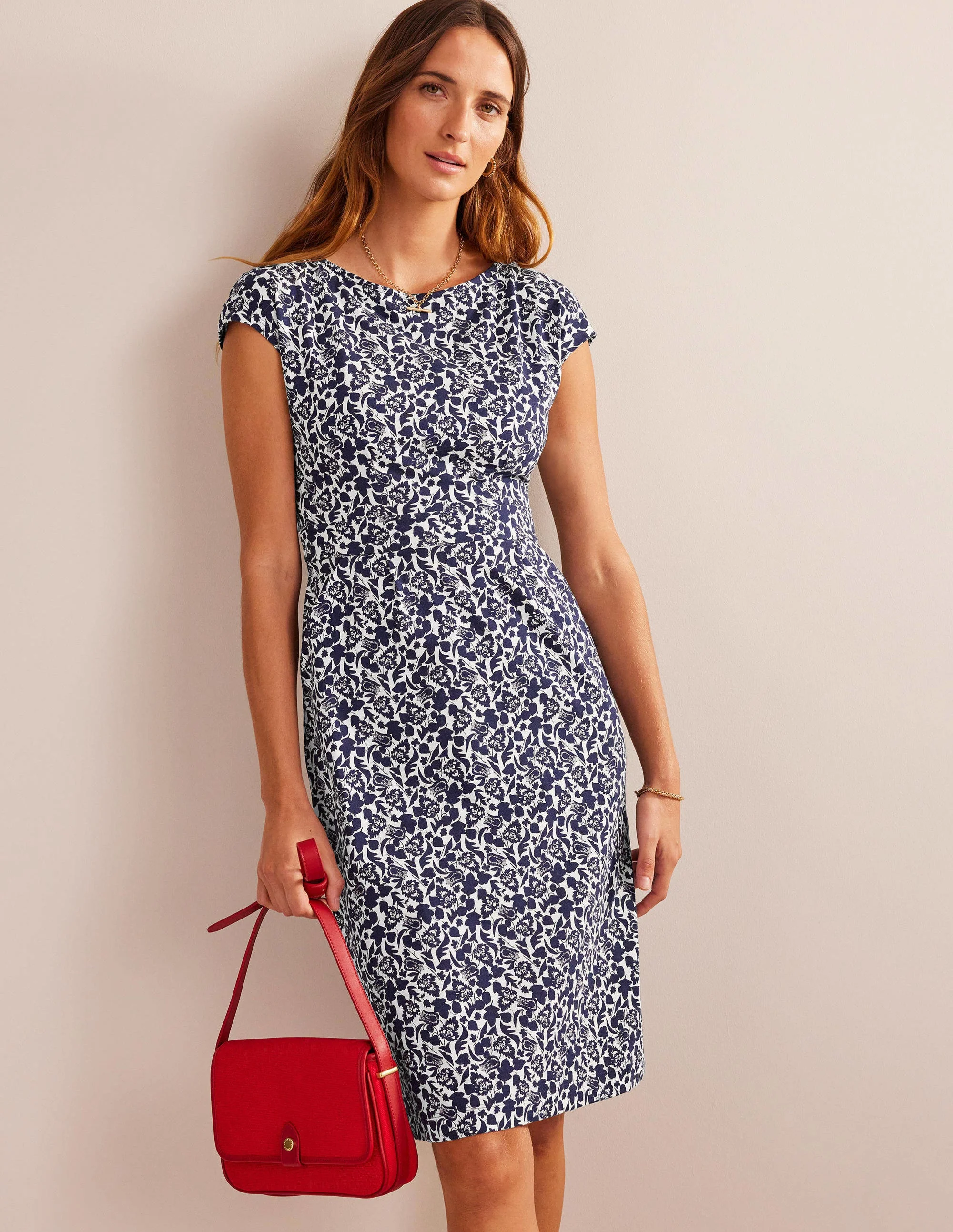 Florrie Jerseykleid-Französisches Marineblau, Tulpenblüte - Image 4