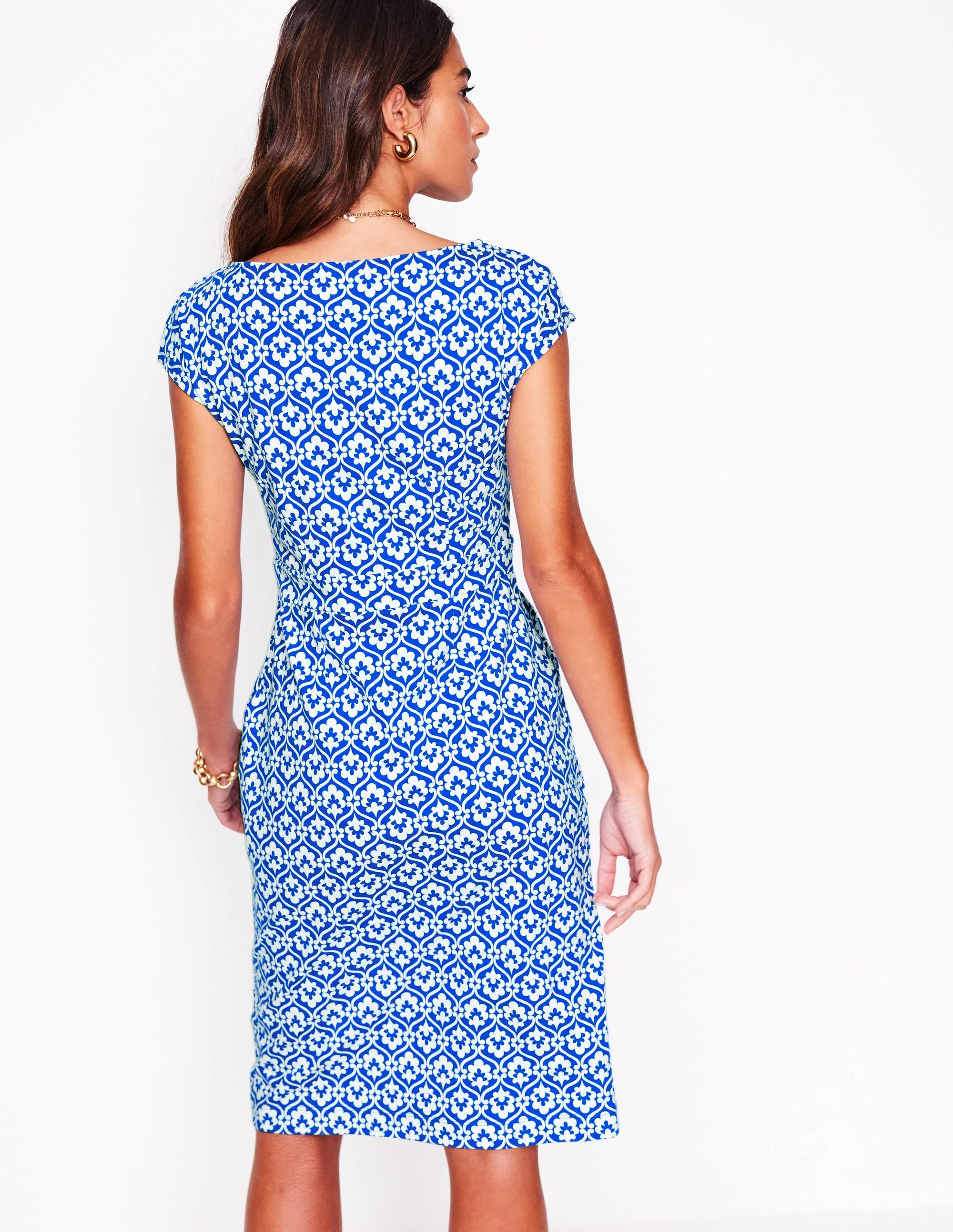 Florrie Jerseykleid-Galerie-Blau, Efeu-Spalier - Image 3