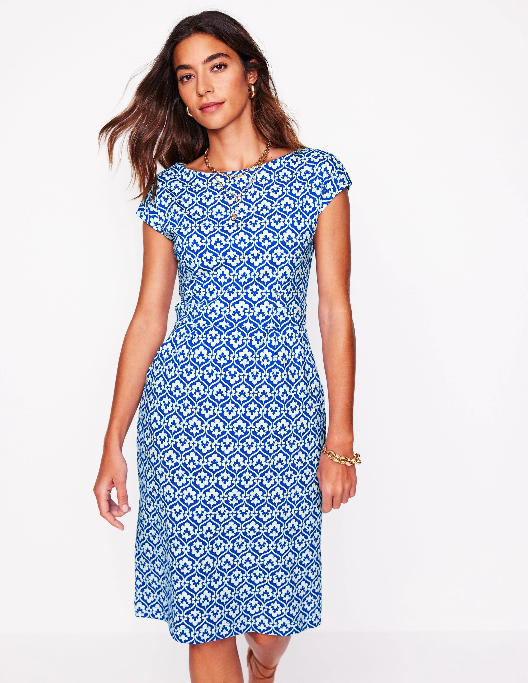 Florrie Jerseykleid-Galerie-Blau, Efeu-Spalier - Image 4