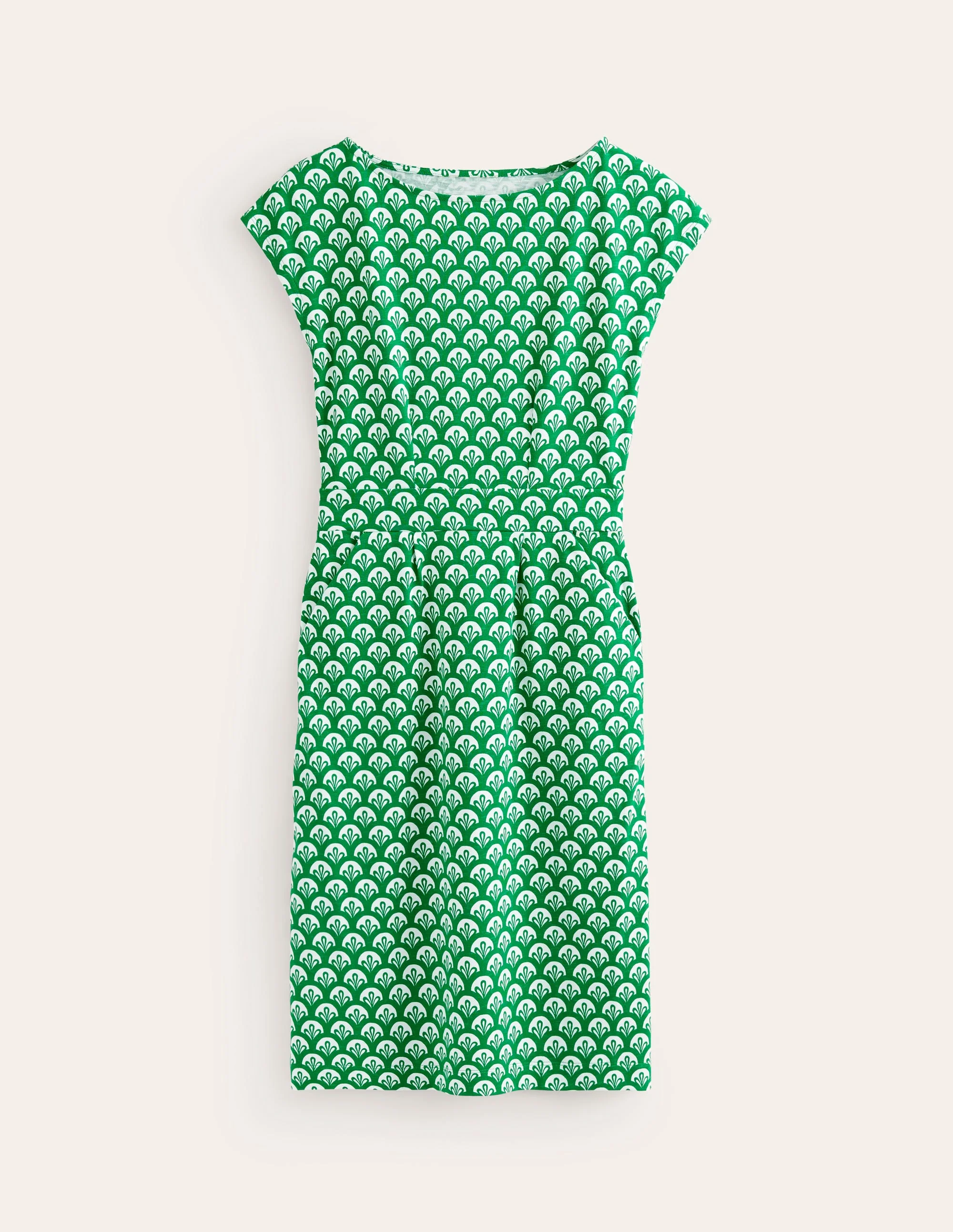 Florrie Jerseykleid-Grünes Tamburin, Laub Geo - Image 5