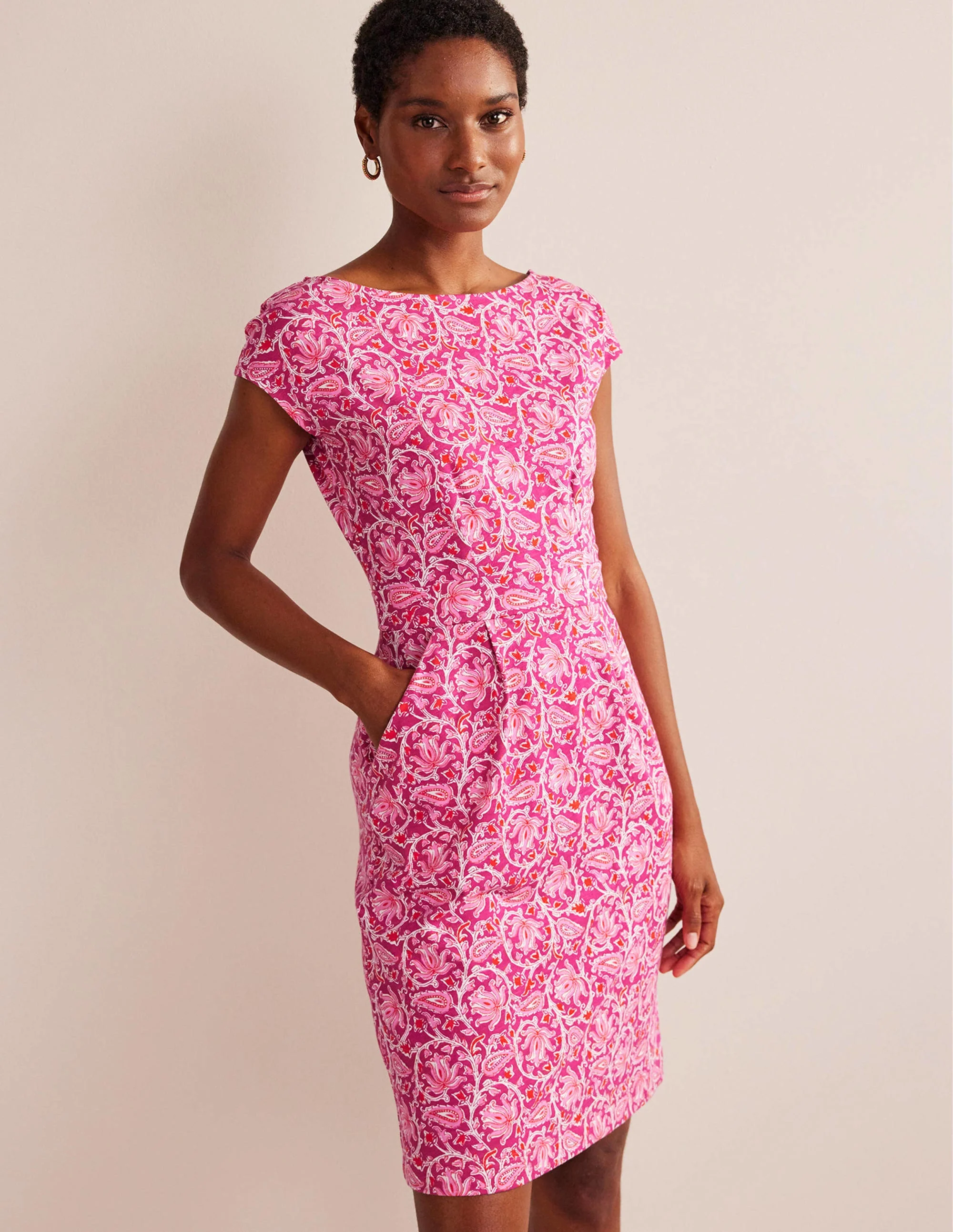 Florrie Jerseykleid-Himbeerrot, Weinreben