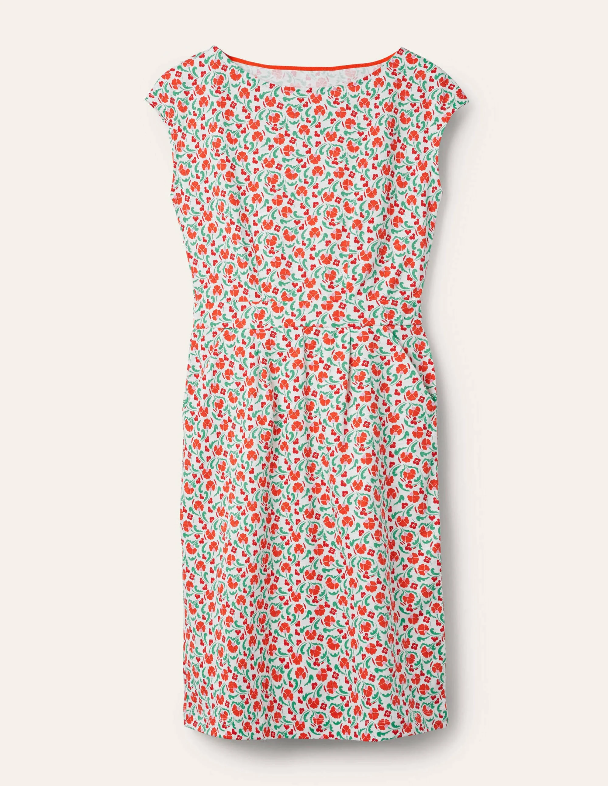 Florrie Jerseykleid-Kräftiges Papayaorange, Zarte Knospen - Image 6
