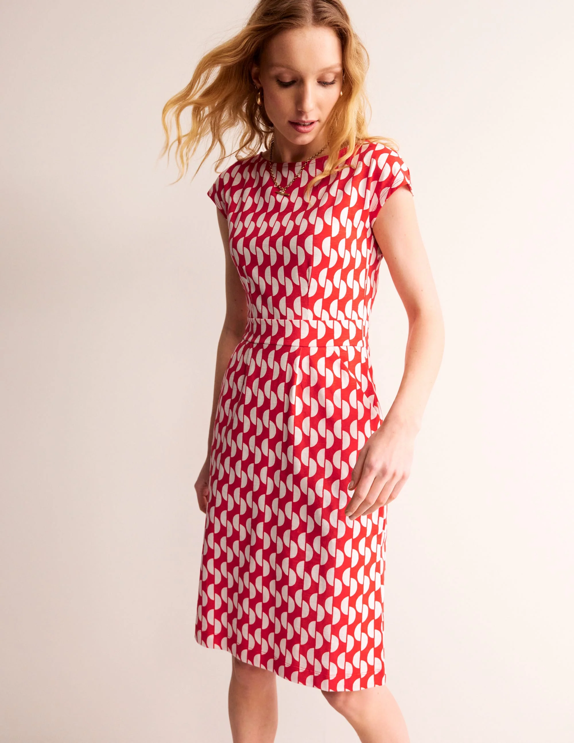Florrie Jerseykleid-Mohnblumenrot Geo Welle