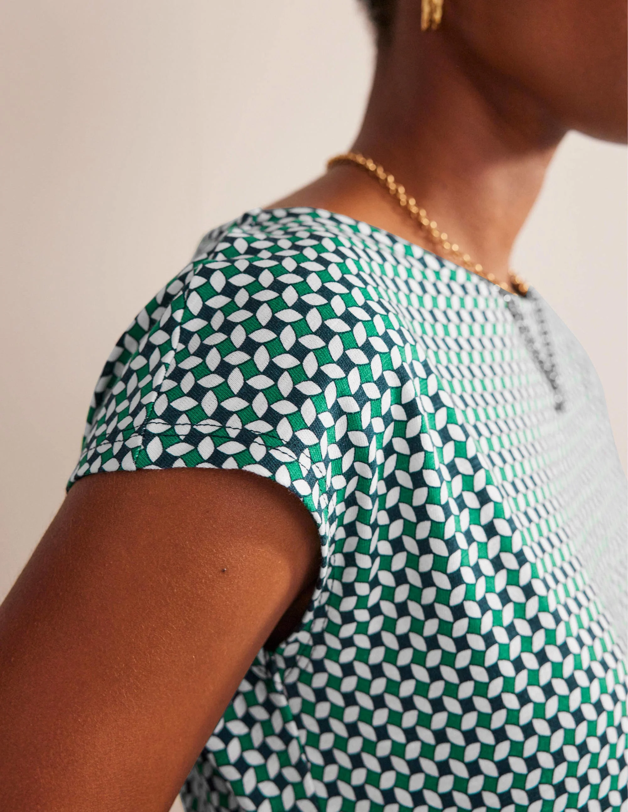 Florrie Jerseykleid-Wiesengrün, Abstract Diamond - Image 2