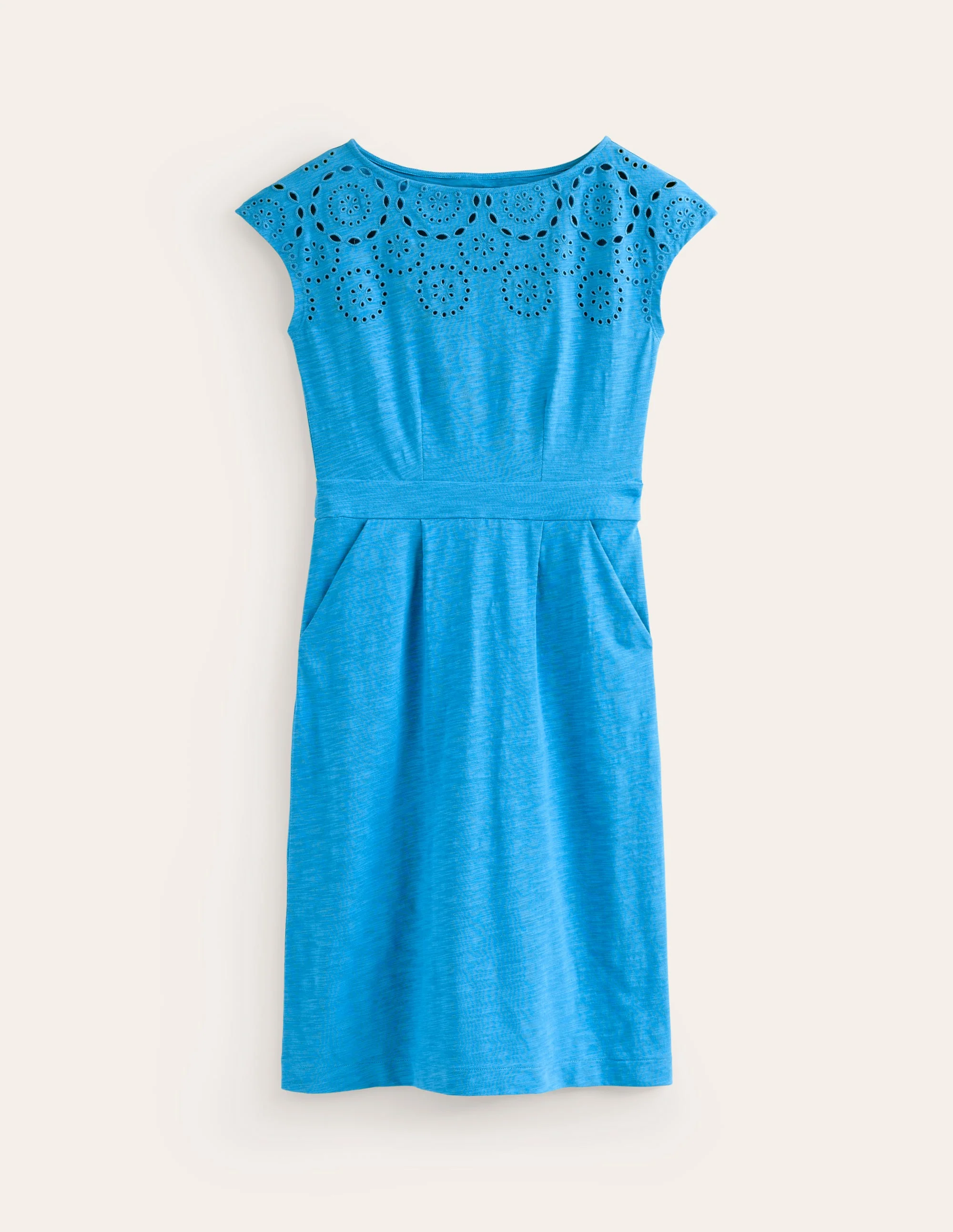 Florrie Kleid mit Lochstickerei-Blitzblau - Image 5
