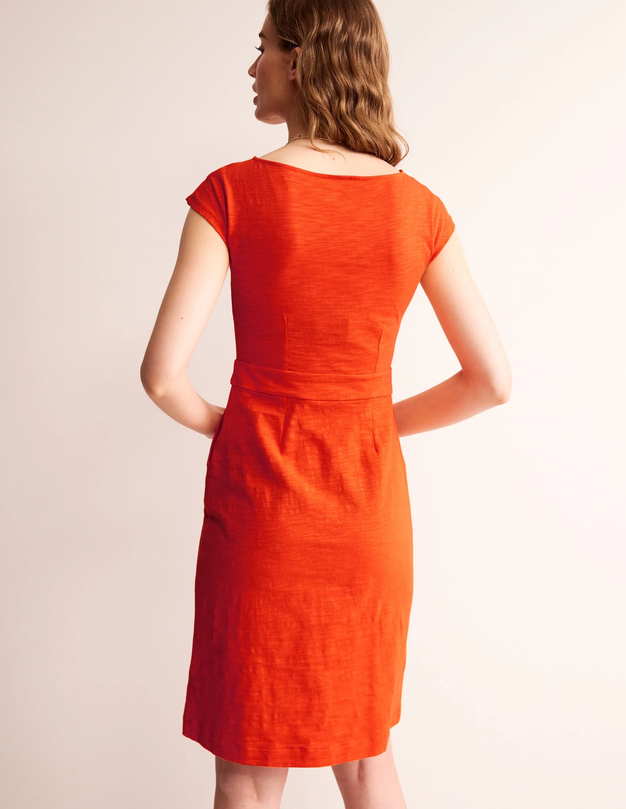 Florrie Kleid mit Lochstickerei-Mandarinenorange - Image 3