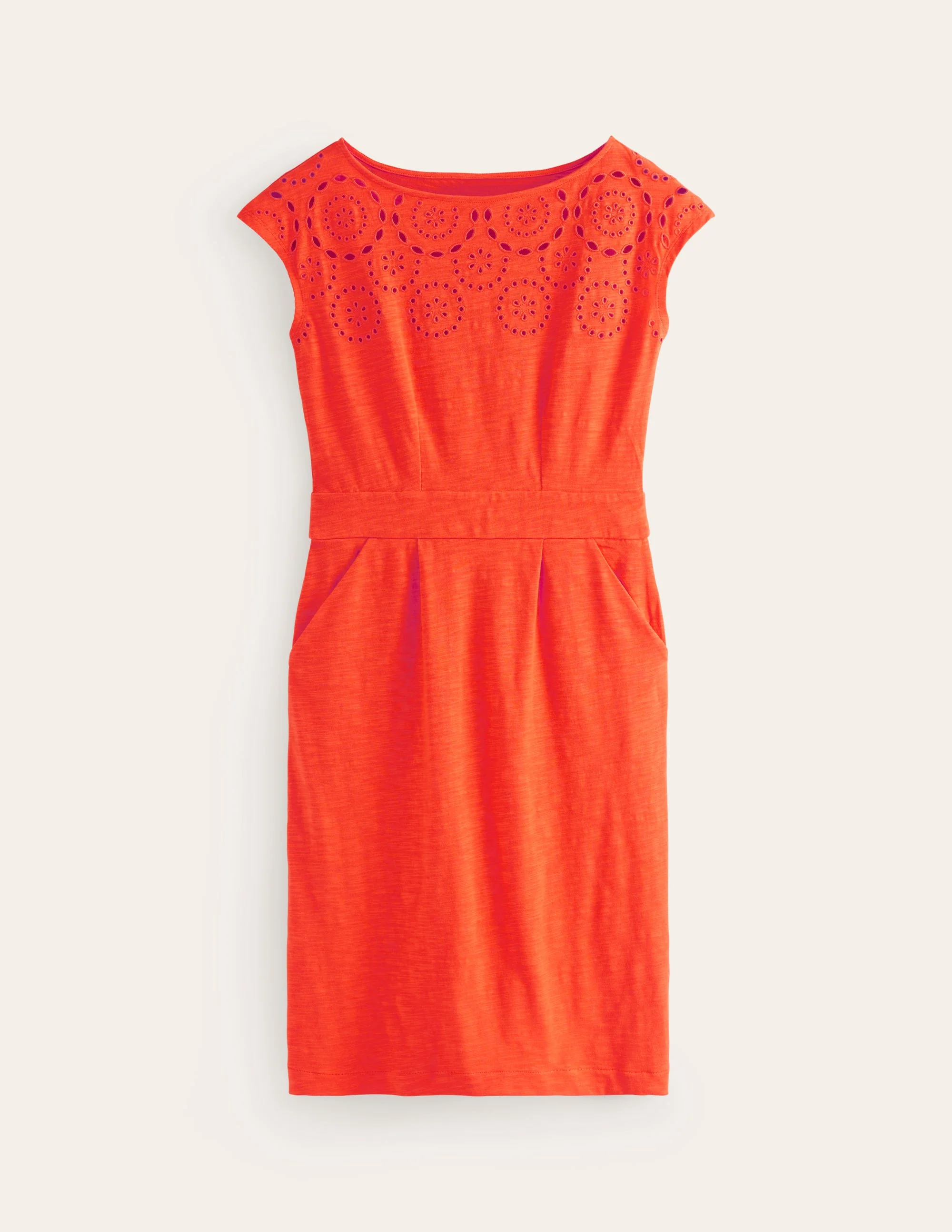 Florrie Kleid mit Lochstickerei-Mandarinenorange - Image 5