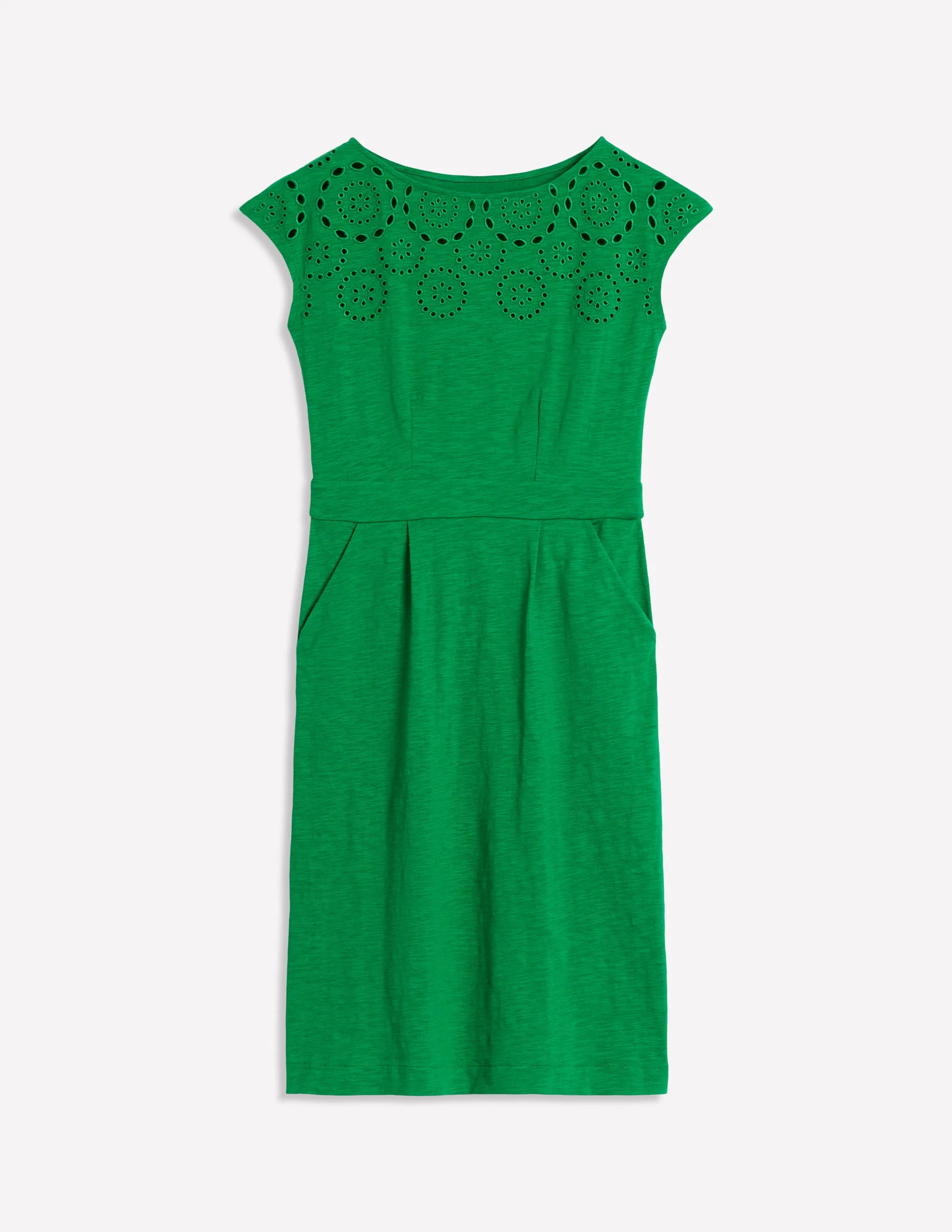 Florrie Kleid mit Lochstickerei-Sattes Smaragdgrün - Image 5