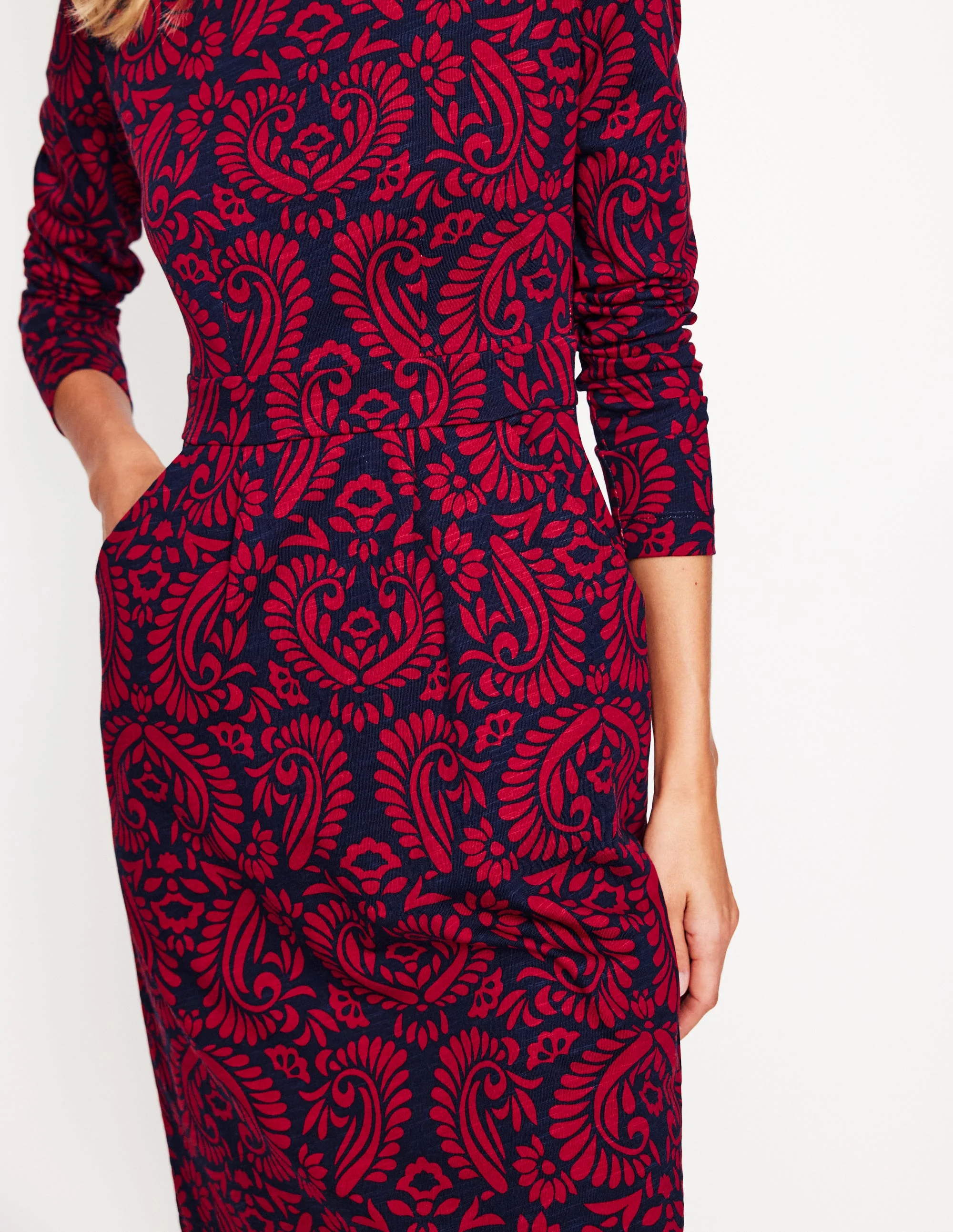 Florrie Langärmeliges Kleid-Lakritze, Dekorative Blumen - Image 2