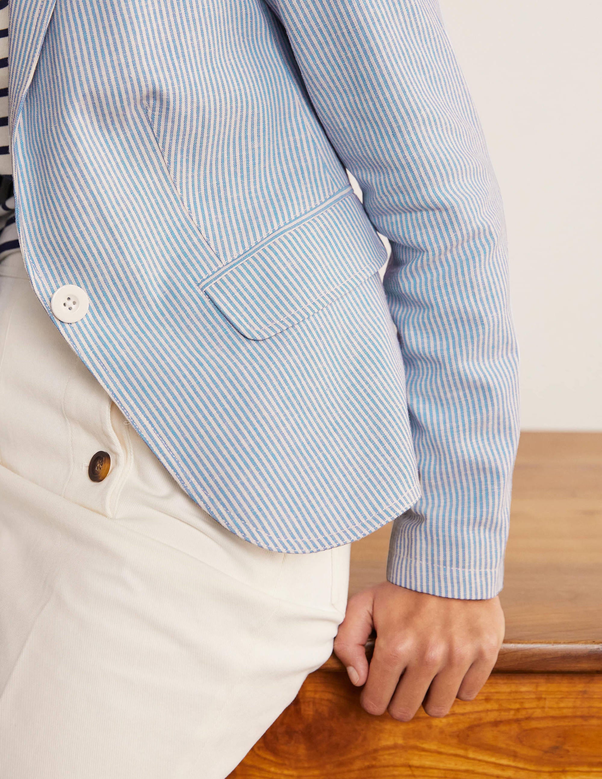 Framlingham Blazer-Blau/Naturweiß, Gestreift - Image 3