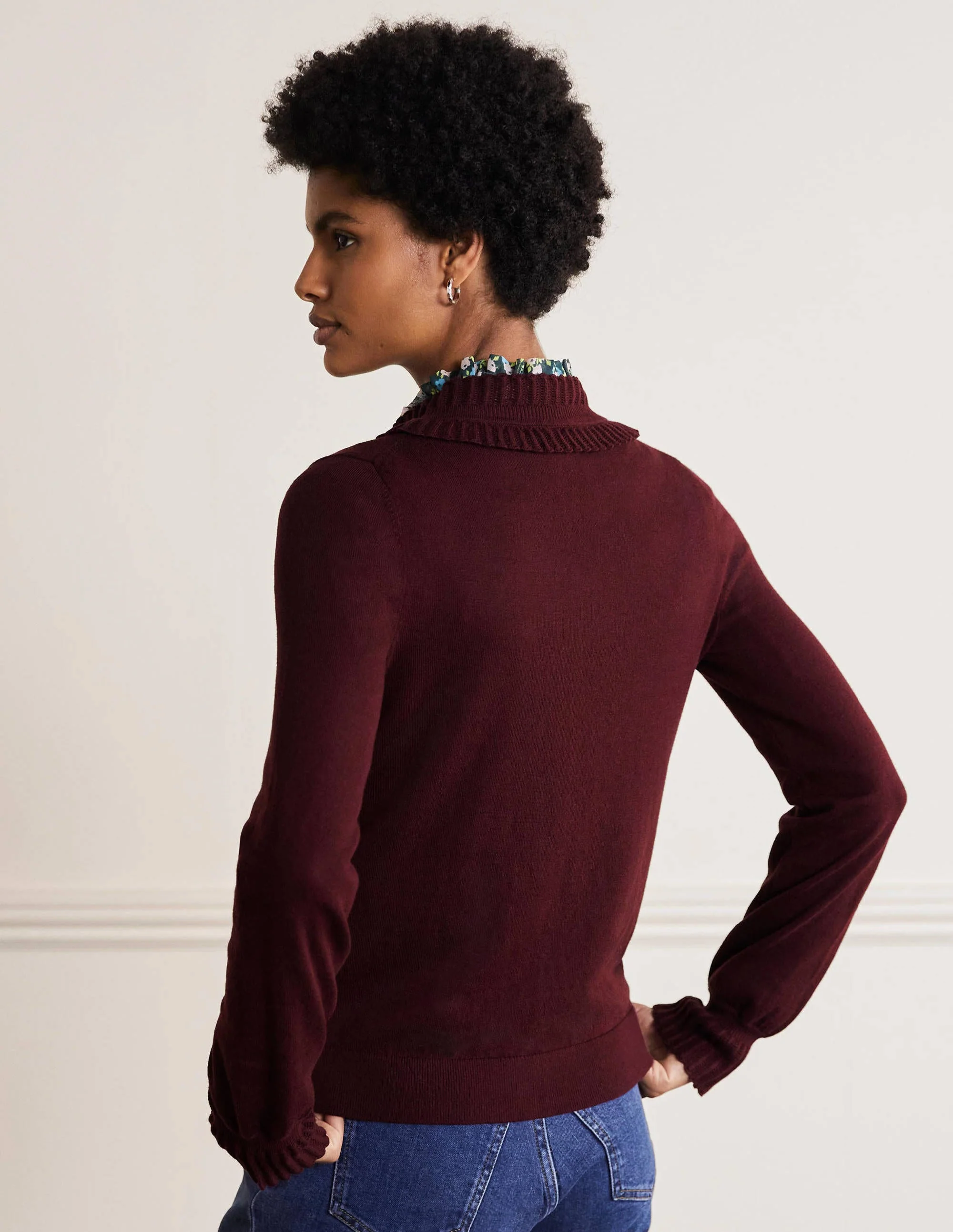Frederica Pointelle-Cardigan-Dunkelviolett - Image 3