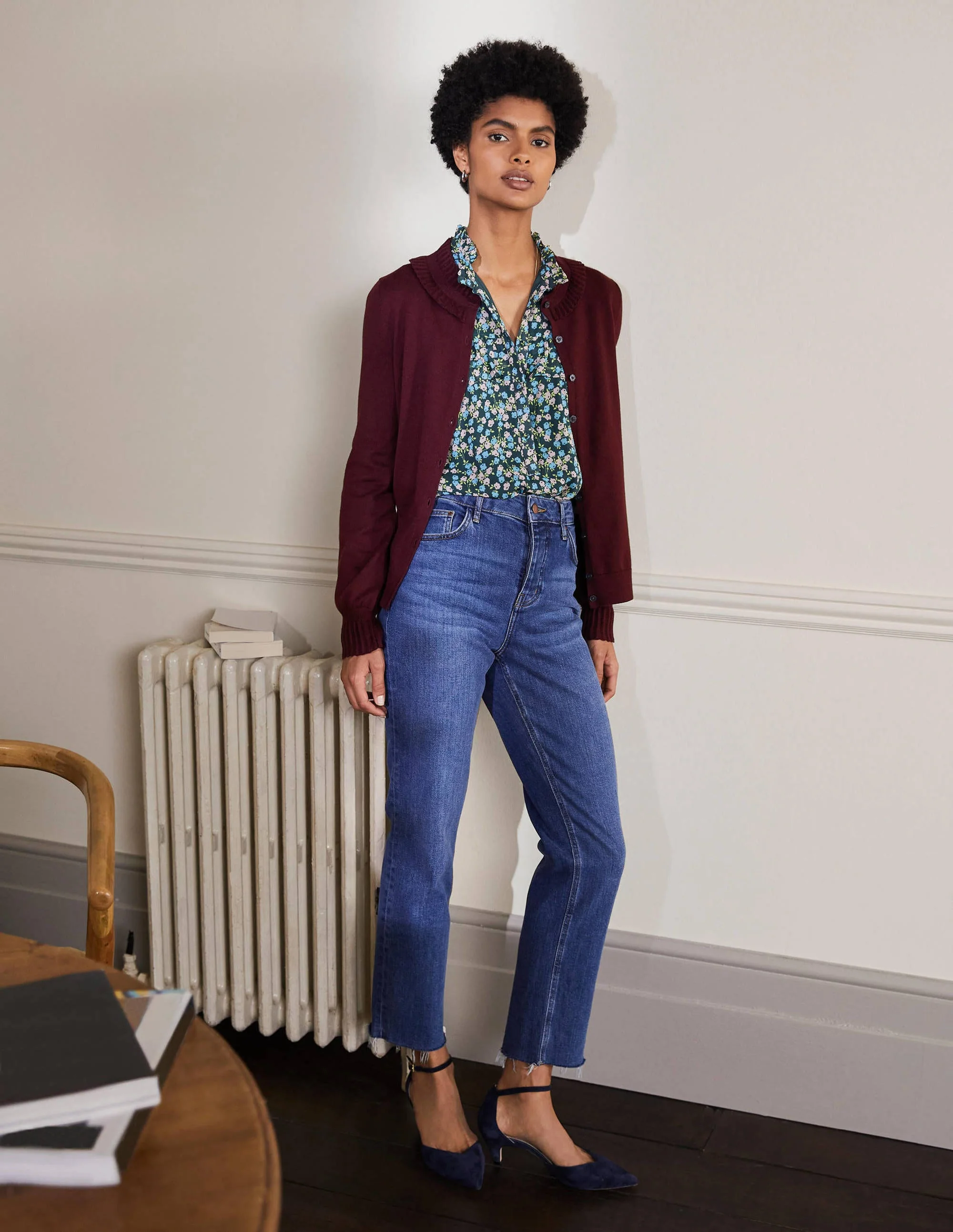 Frederica Pointelle-Cardigan-Dunkelviolett - Image 4