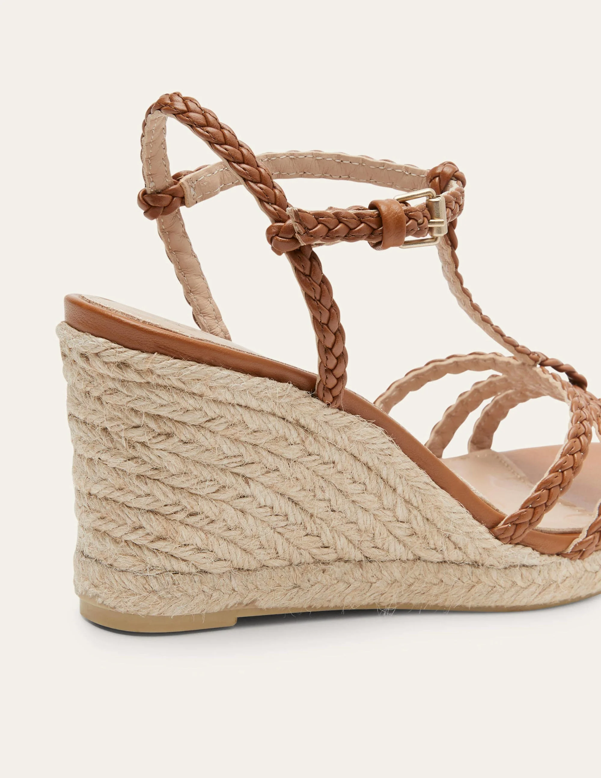 Geflochtene Espadrilles mit Keilabsatz-Hellbraun - Image 6