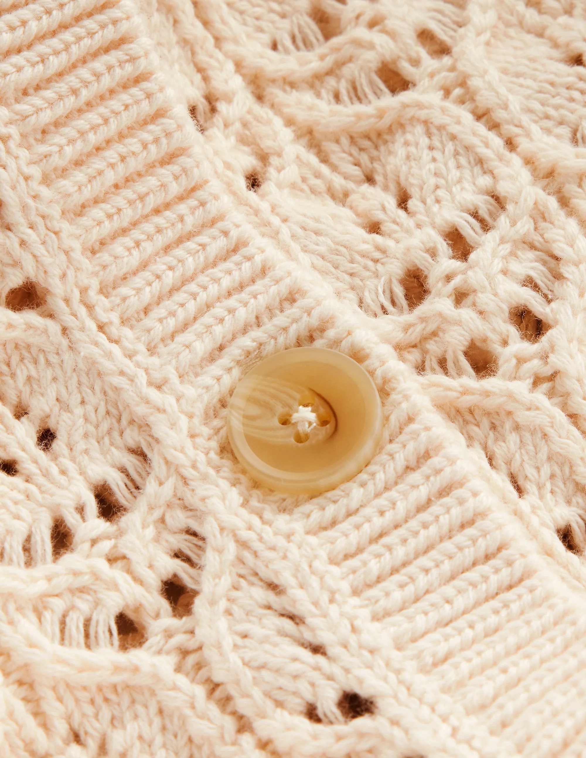 Gehäkelte, kurzärmlige Strickjacke-Warmes Naturweiß - Image 6
