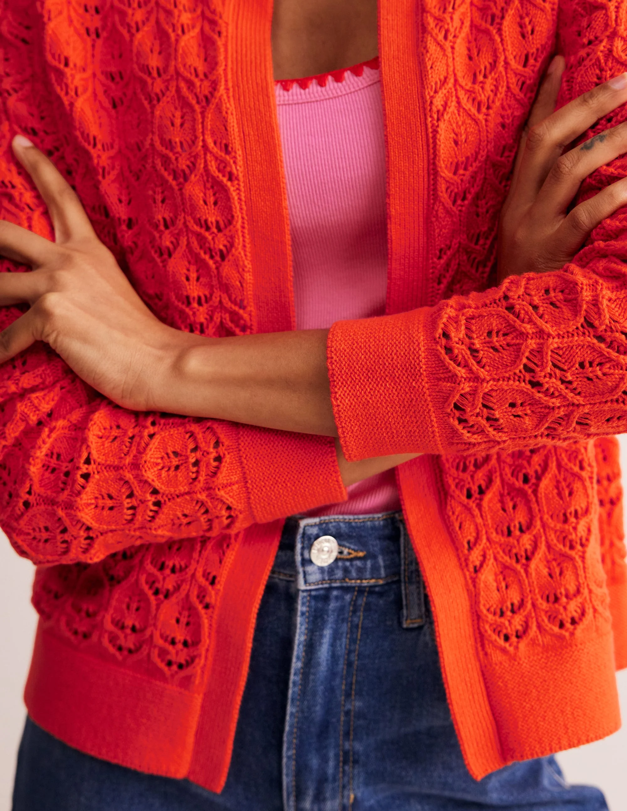 Gehäkelte Strickjacke-Mandarinenorange - Image 2