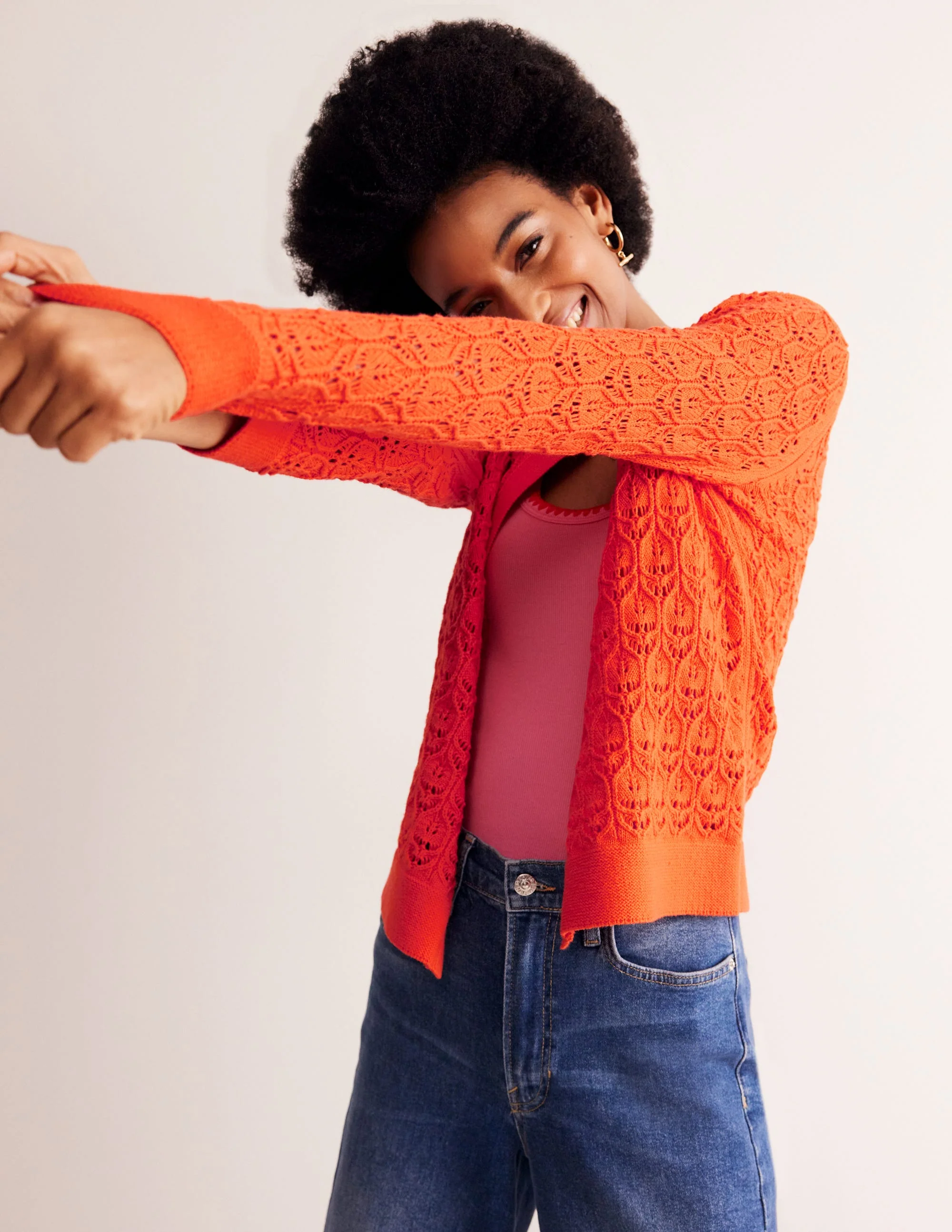 Gehäkelte Strickjacke-Mandarinenorange - Image 4