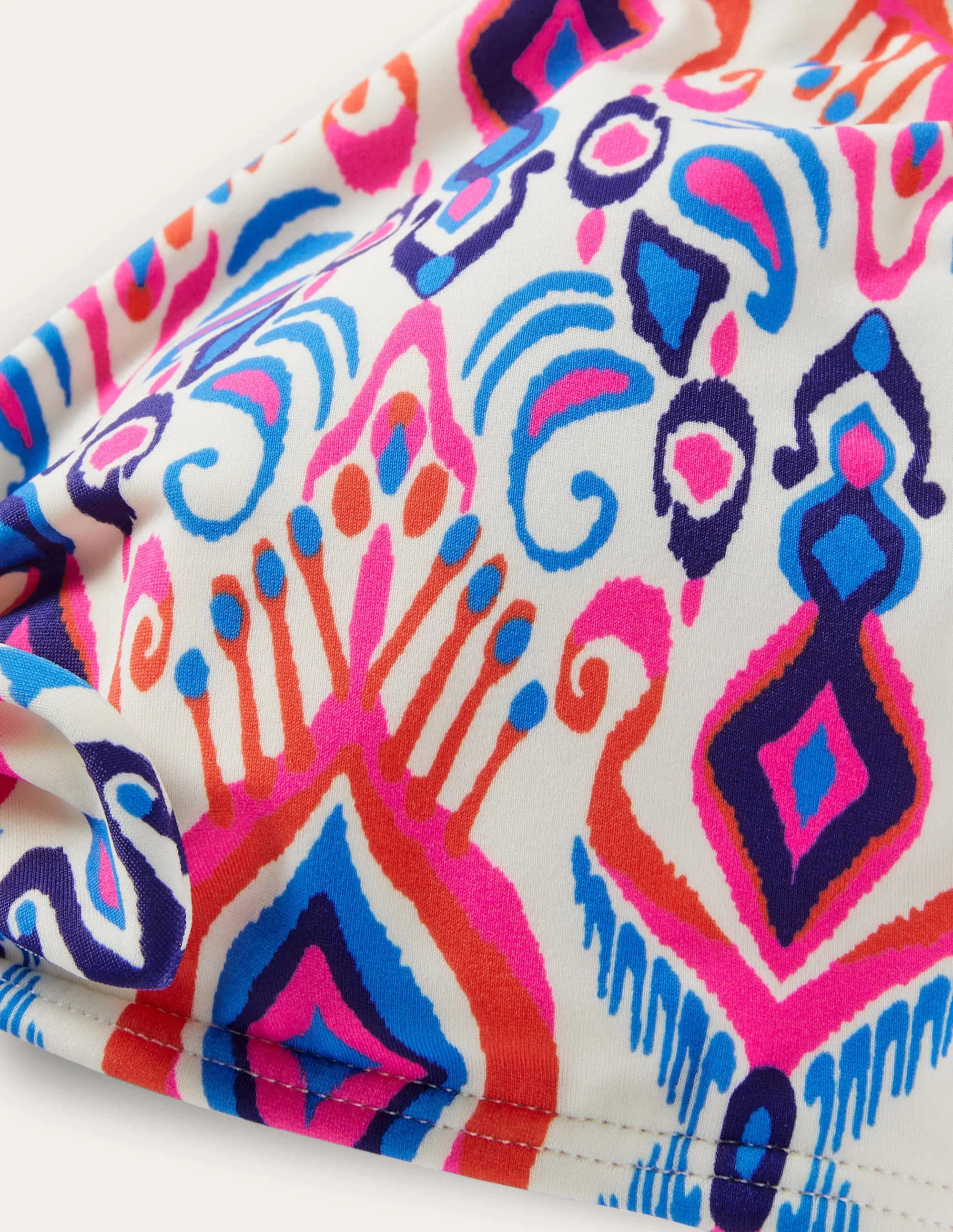 Geknotetes Bikinioberteil-Naturweiß, Ikat-Muster - Image 6