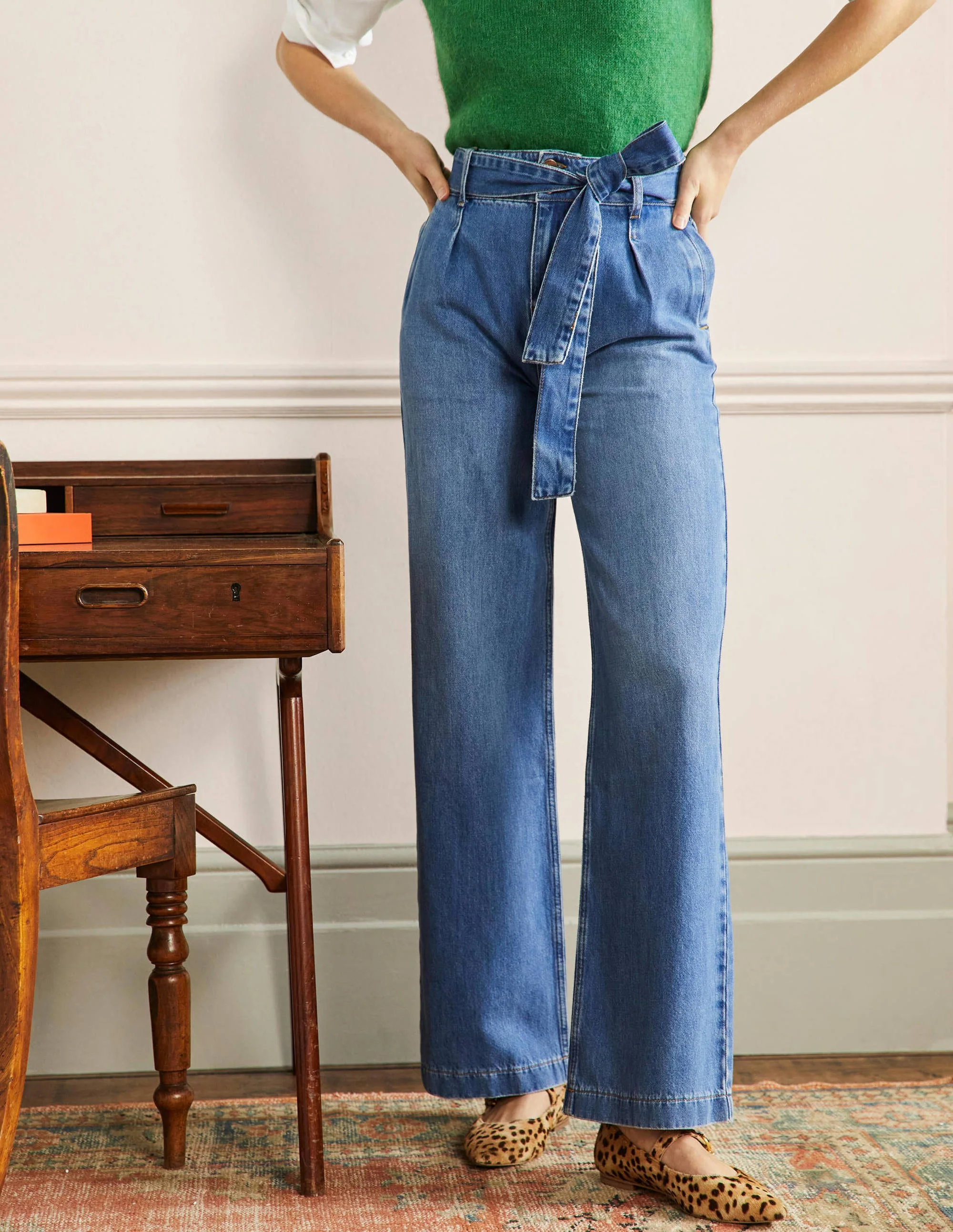 Gemütliche Jeans mit weitem Bein-Helles Vintageblau - Image 4