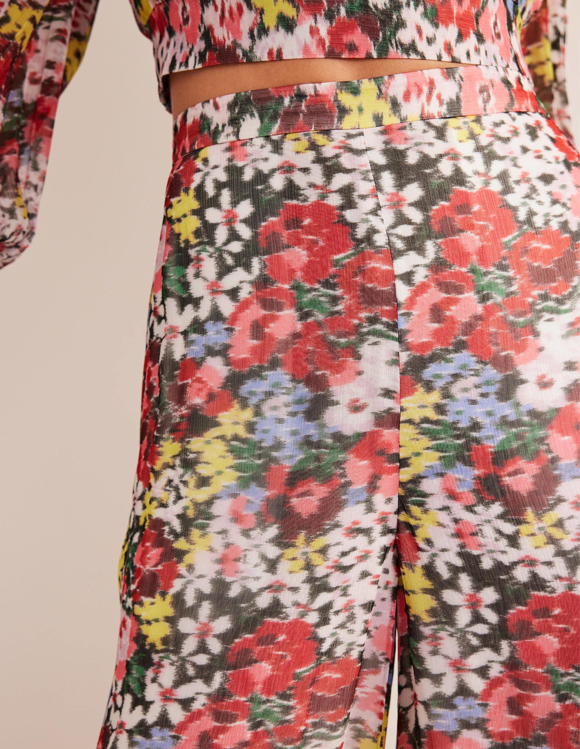 Gemusterte Palazzo-Hose-Bunt, Moiré-Blüten - Image 2