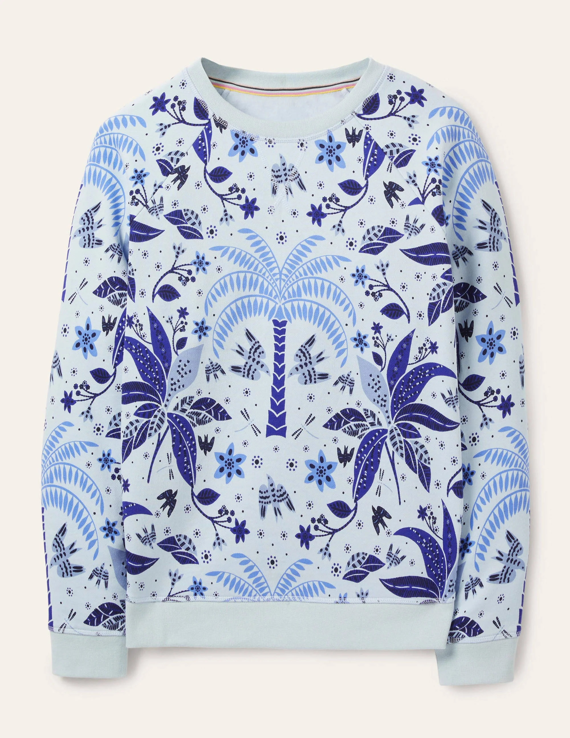 Gemustertes Sweatshirt aus Baumwolle-Blau, Orientalisches Muster - Image 5