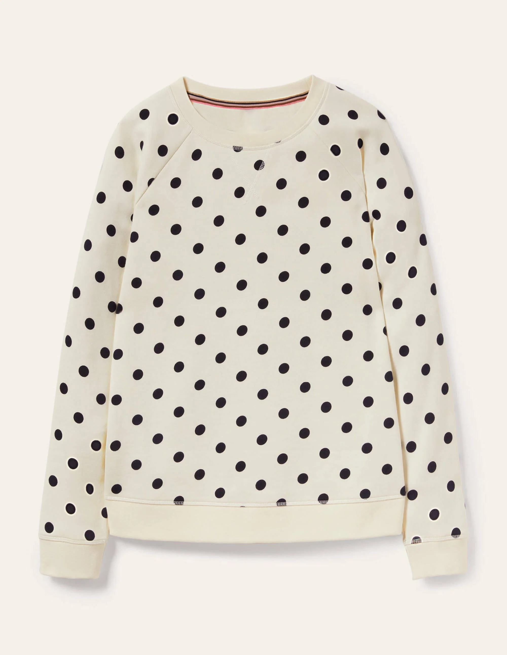 Gemustertes Sweatshirt aus Baumwolle-Naturweiß, Getupft - Image 5