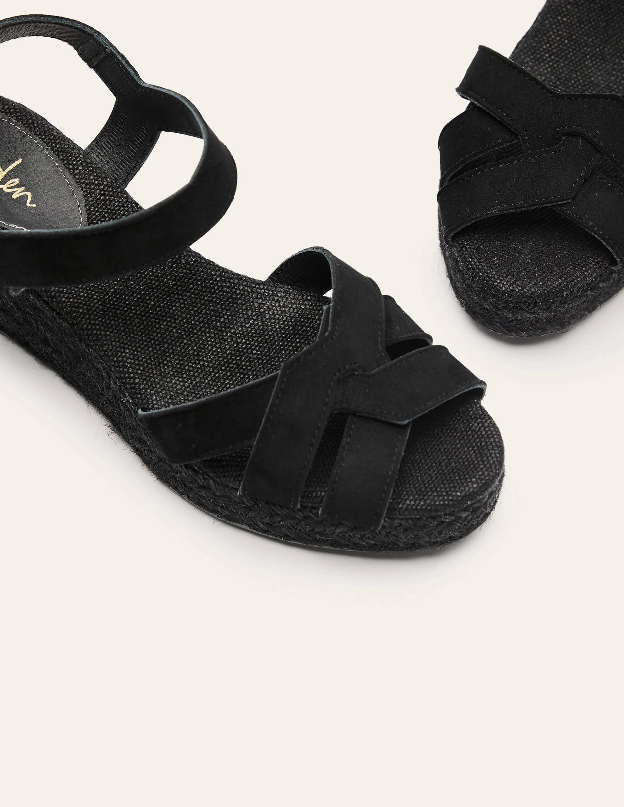 Geometrische Espadrilles mit Keilabsatz-Schwarz - Image 4