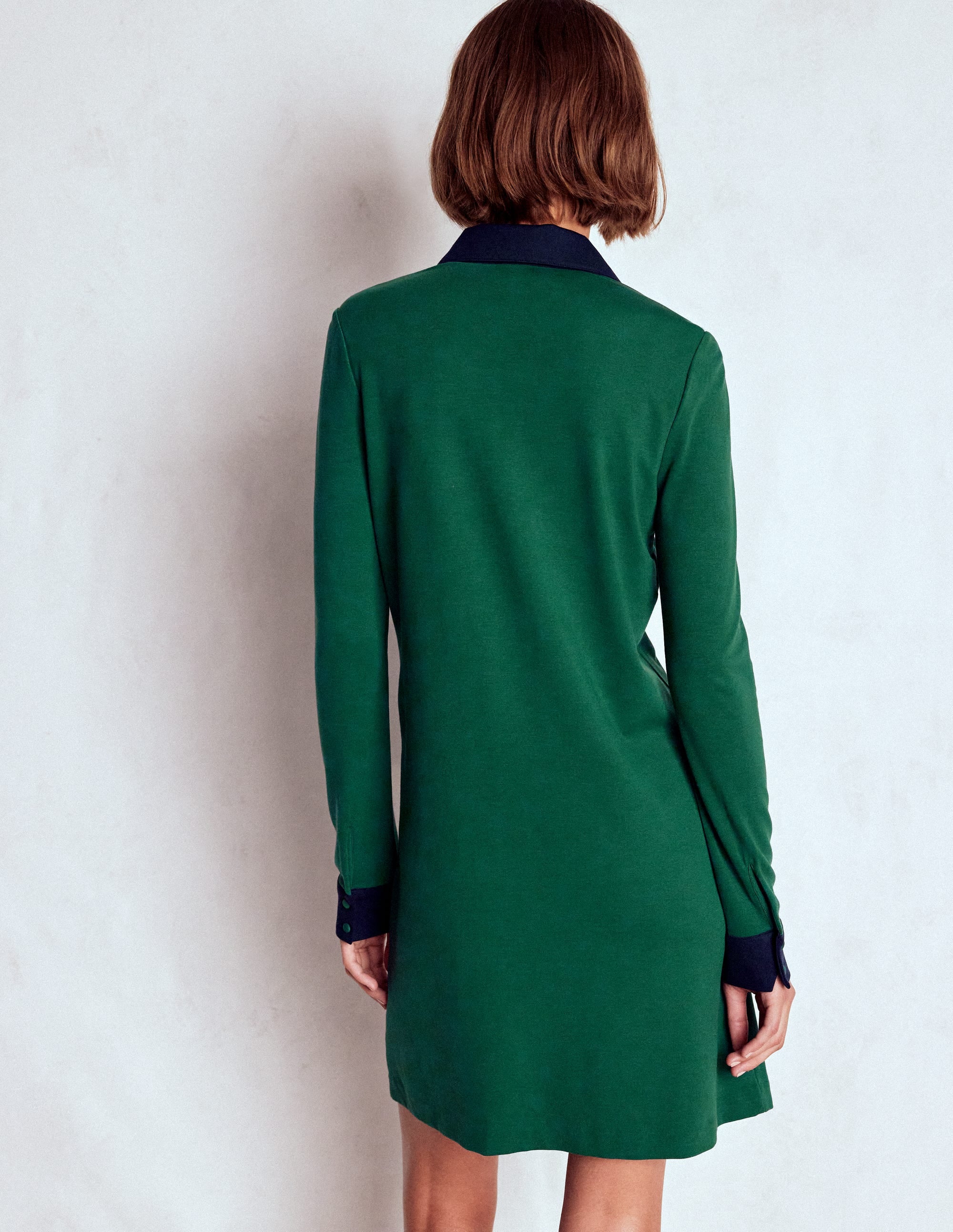 Georgina Ponte-Kleid-Grün und Marineblau - Image 3