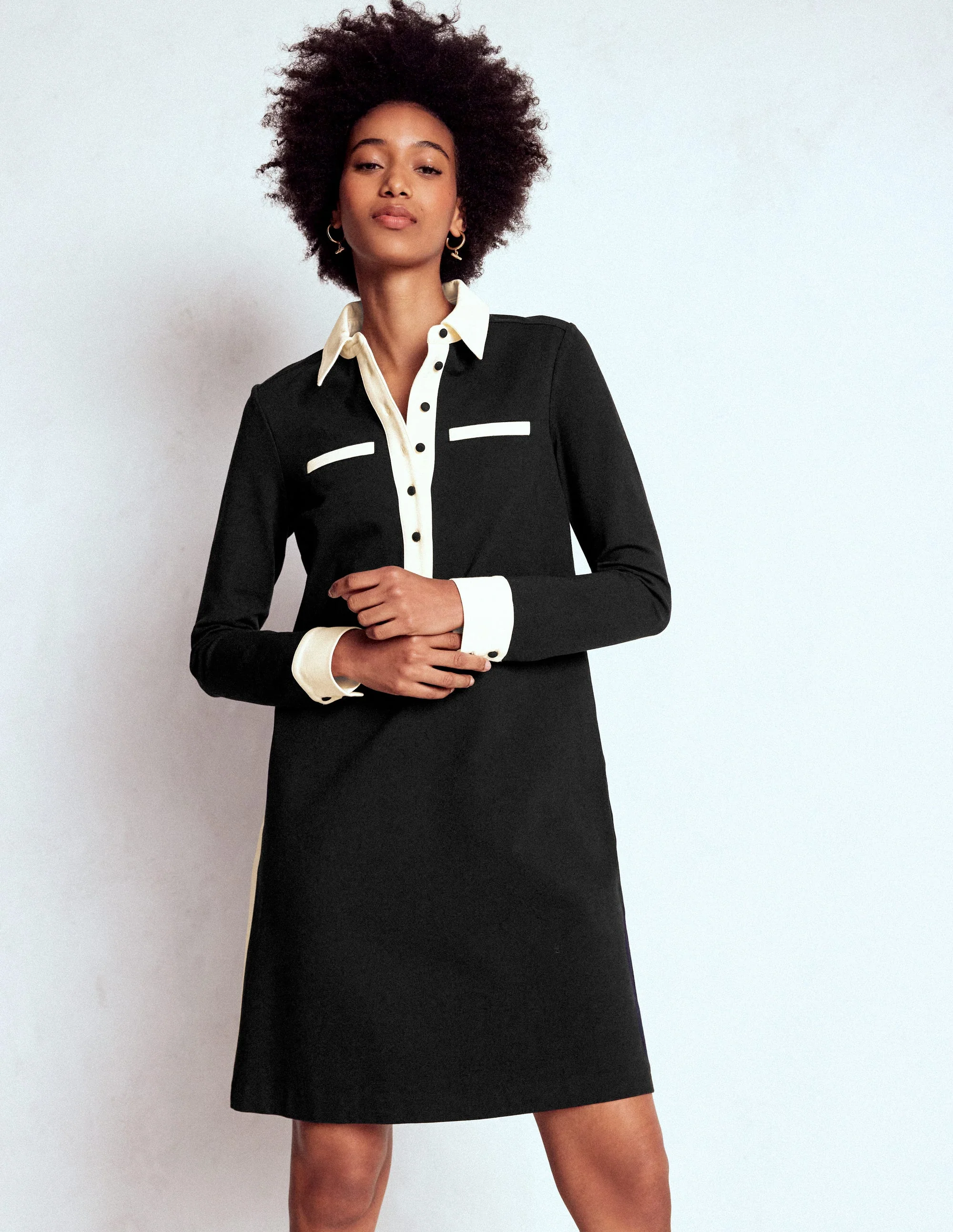 Georgina Ponte-Kleid-Schwarz & Weiß - Image 4