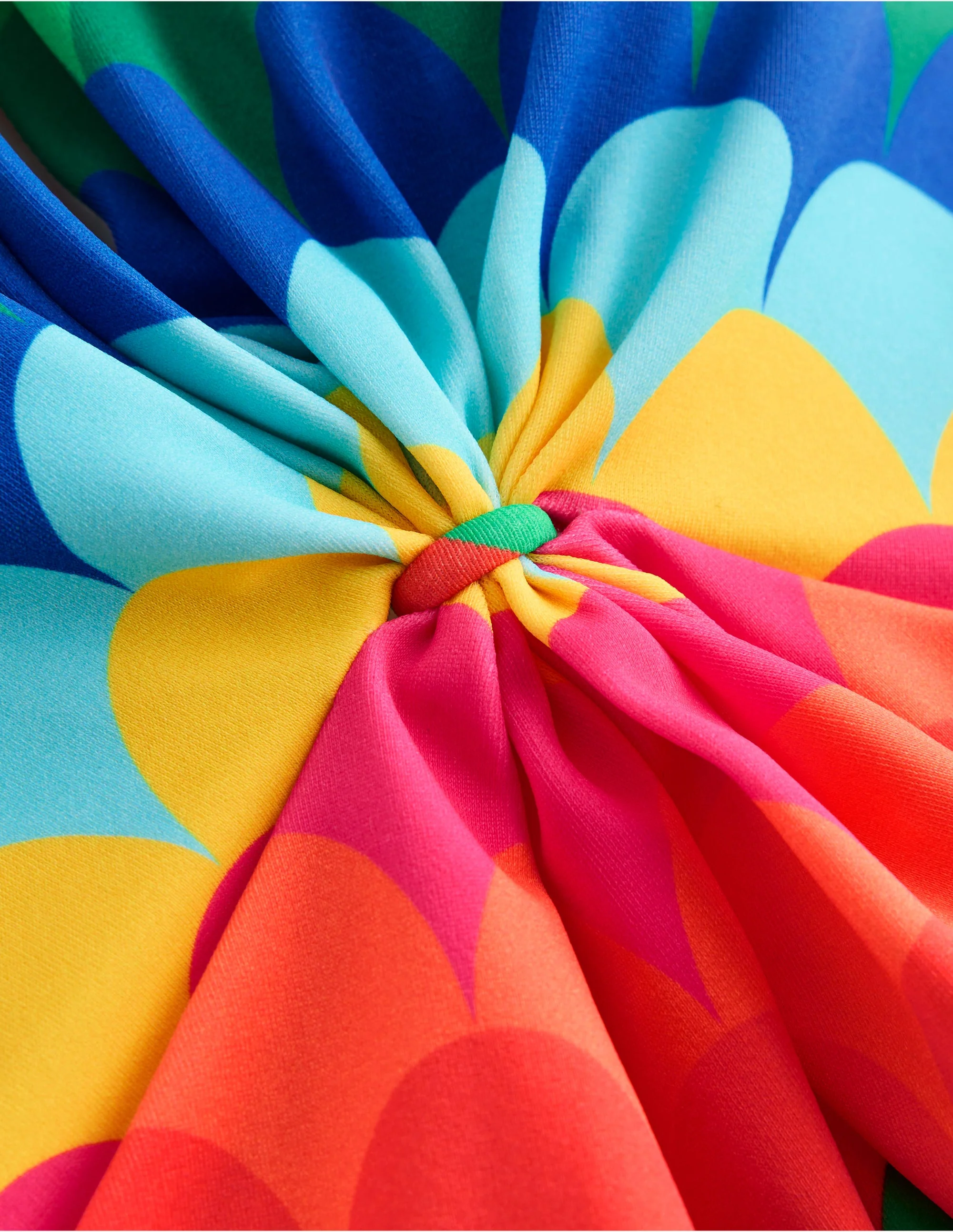 Geraffter Badeanzug mit Schlaufe-Bunt, Muschel-Streifen - Image 6