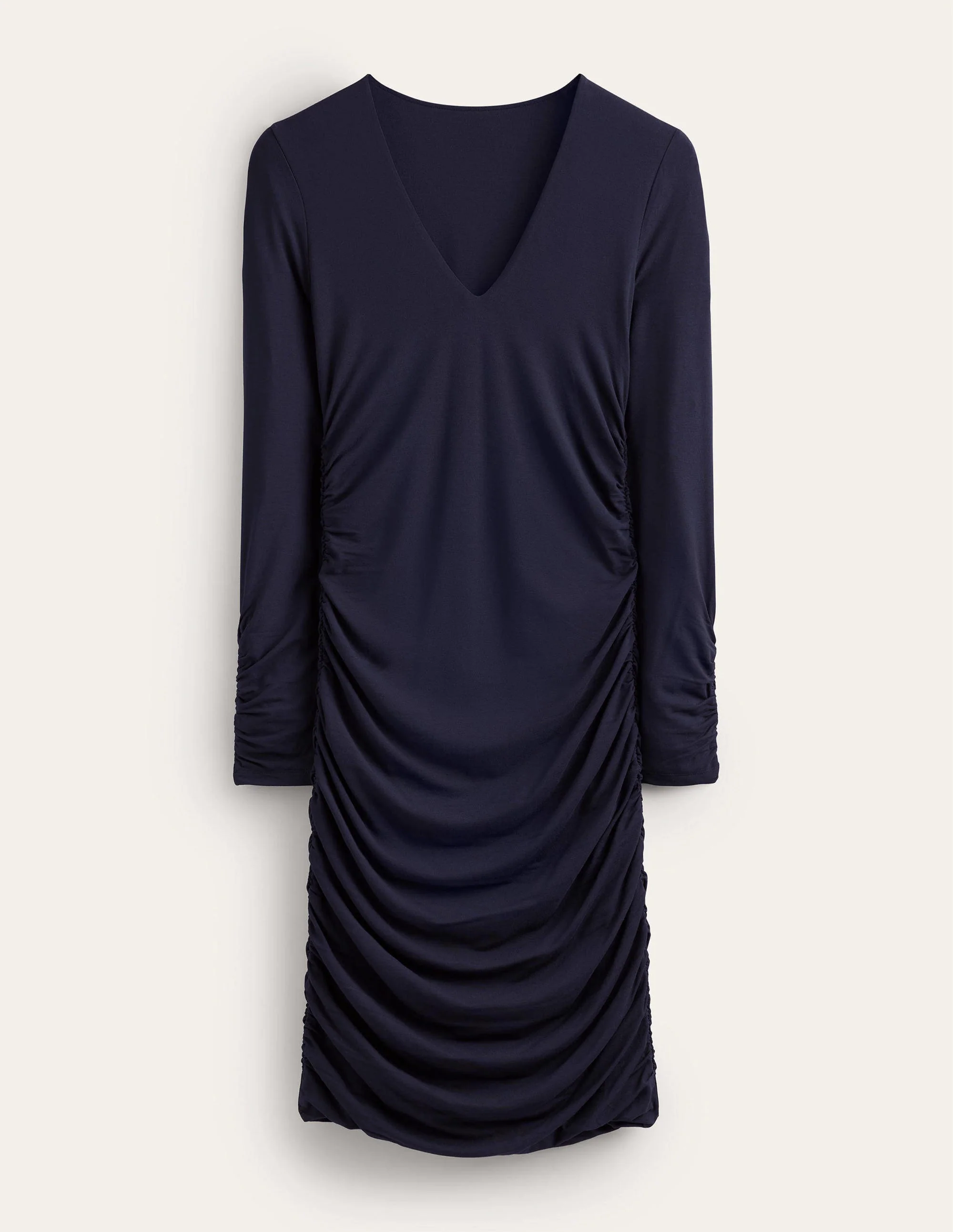 Gerafftes Minikleid aus Jersey-Marineblau - Image 5