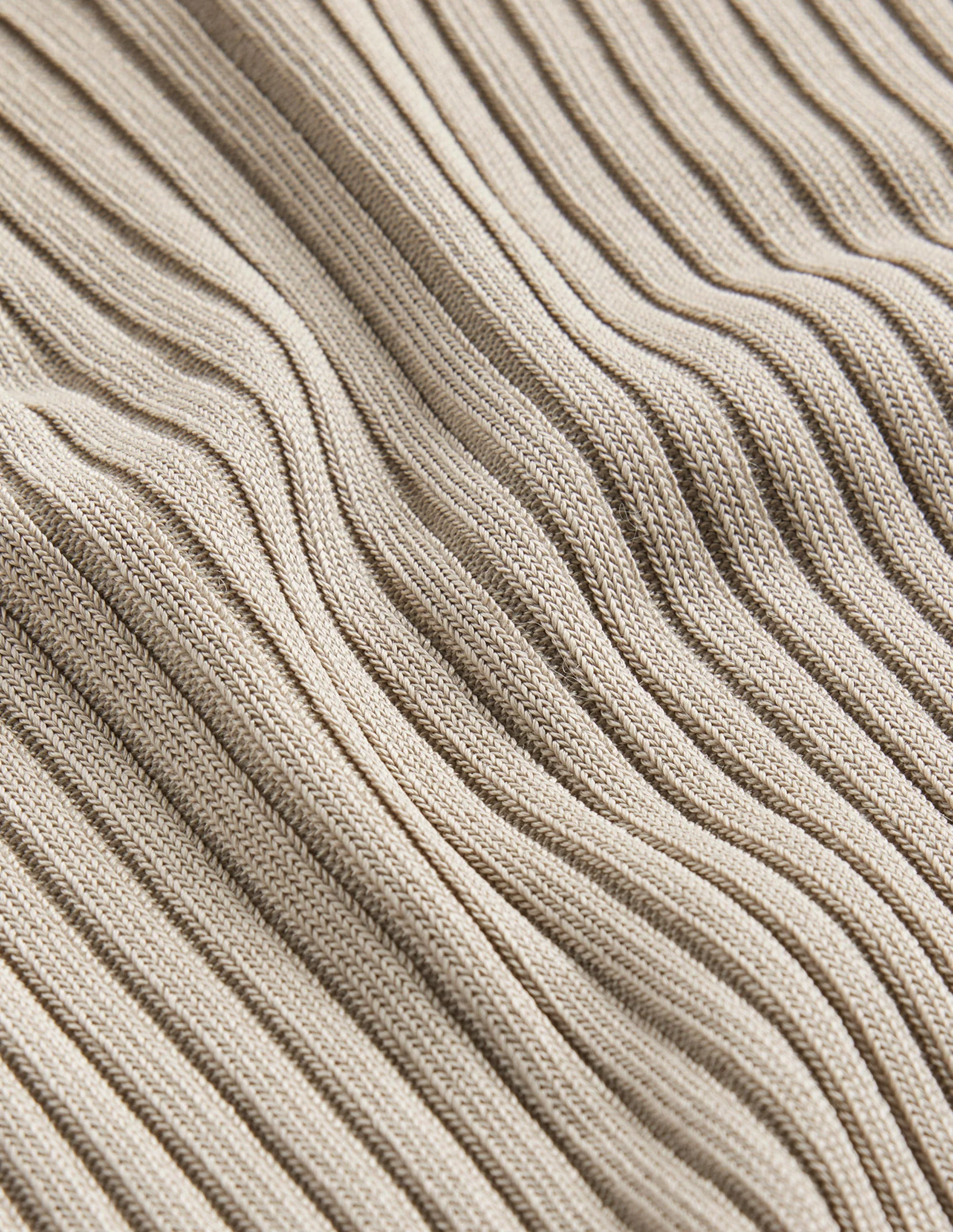 Gerippter Pullover mit U-Boot-Ausschnitt-Steingrau - Image 6
