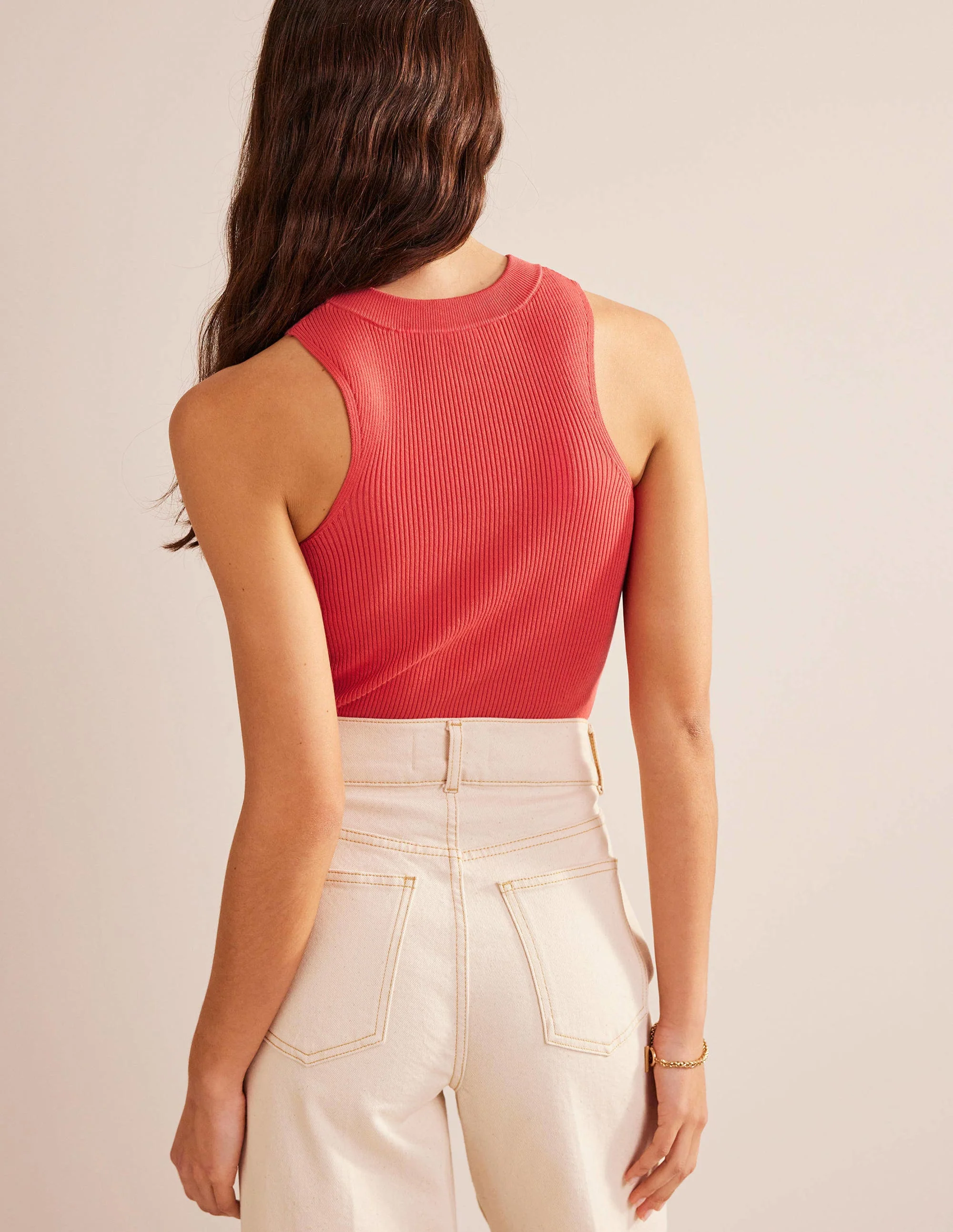 Geripptes Racer-Top-Korallenrosa - Image 3