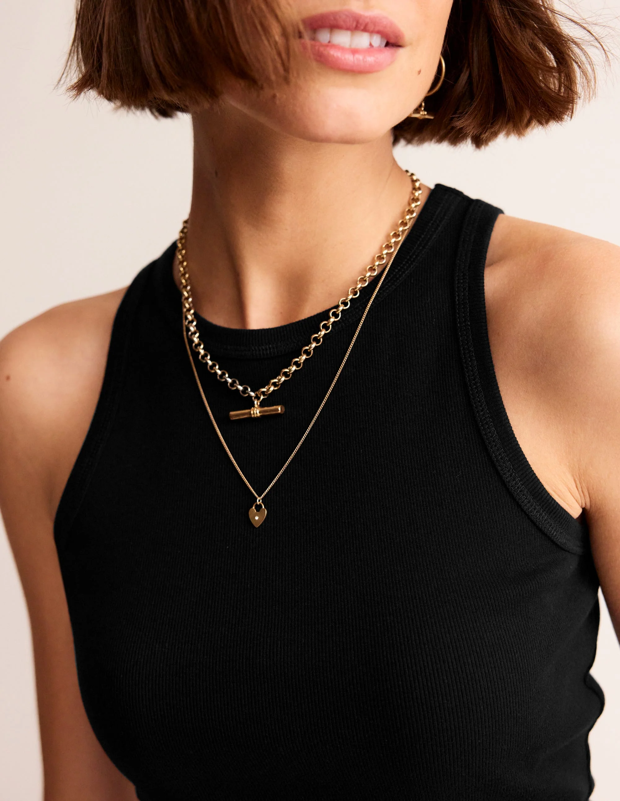 Geripptes Racer-Top-Schwarz - Image 2