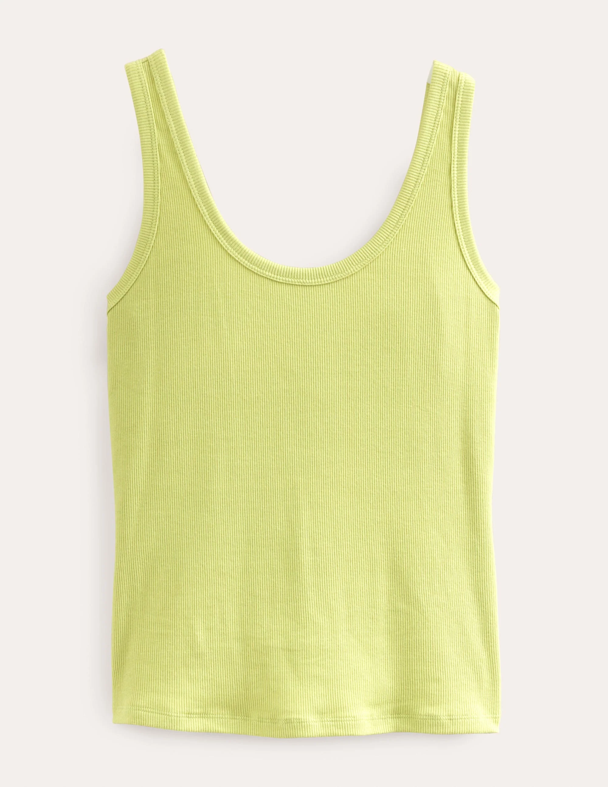 Geripptes Tanktop mit Rundhalsausschnitt-Zartes Pistaziengrün - Image 6