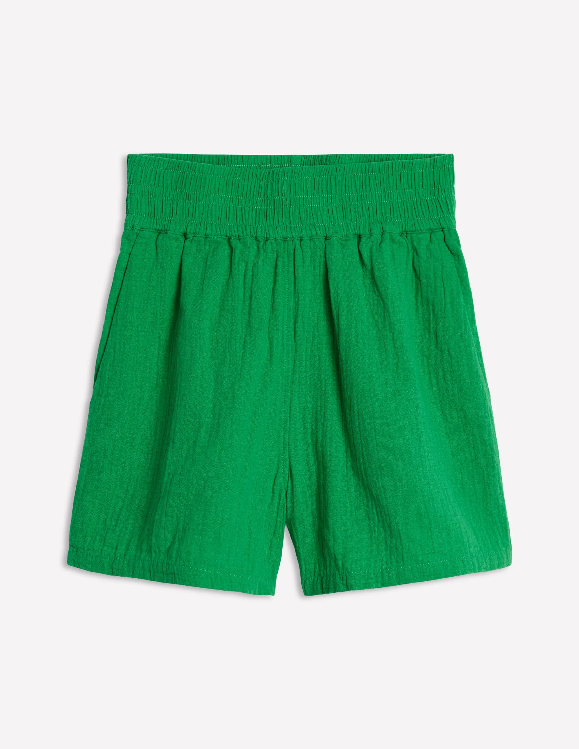 Gesmokte Shorts aus Doppeltuch-Baumgrün - Image 6