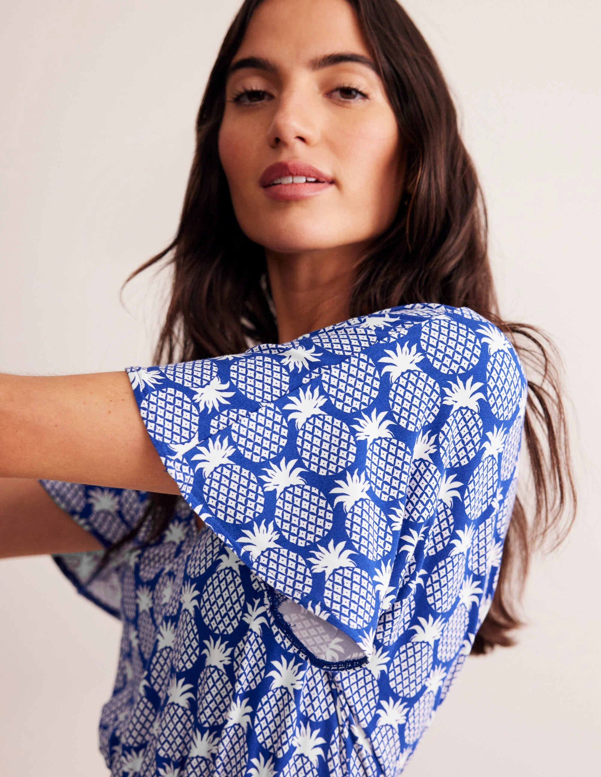 Gesmokter Playsuit aus Jersey-Grey Marl Seaside Sprouty - Image 2