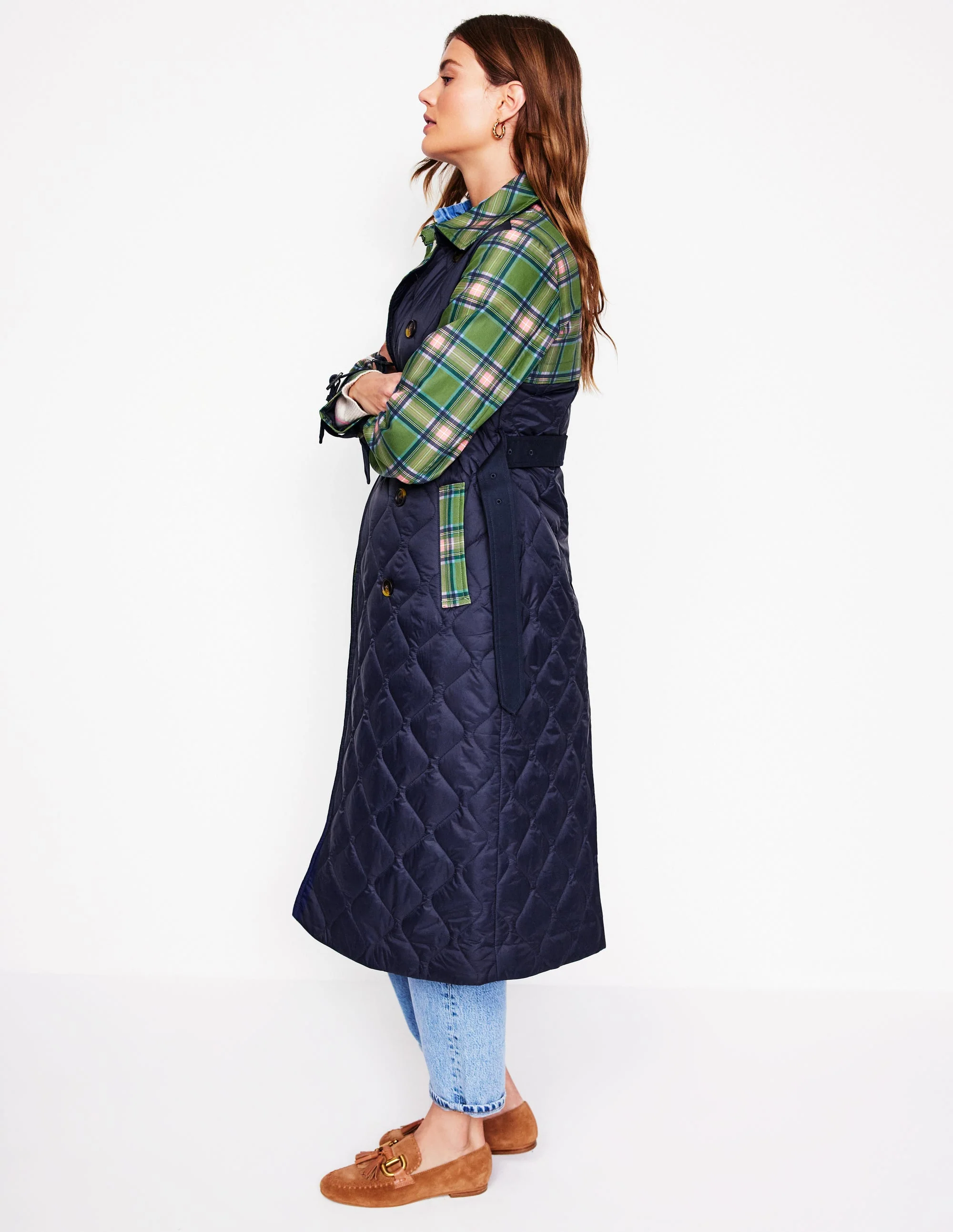 Gesteppter Trenchcoat-Marineblaue - Image 4