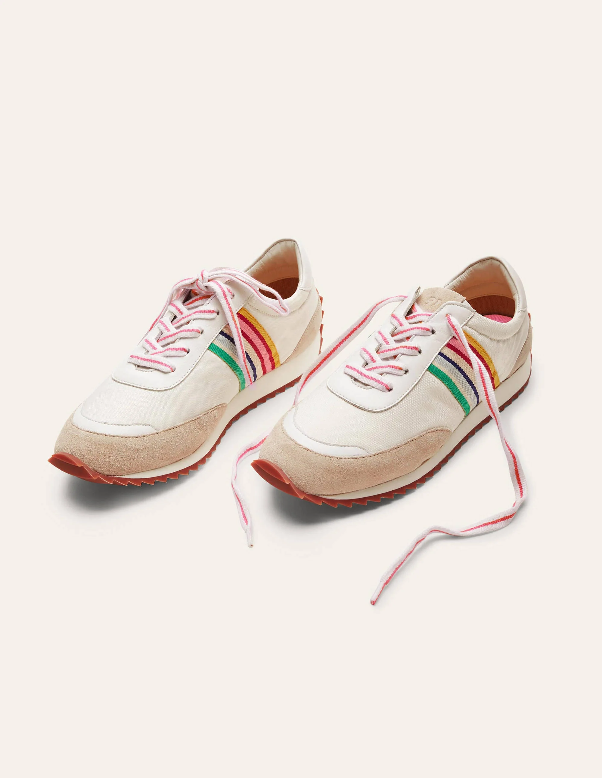 Gestreifte Laufschuhe-Weiß/Bunt, Gestreift - Image 3