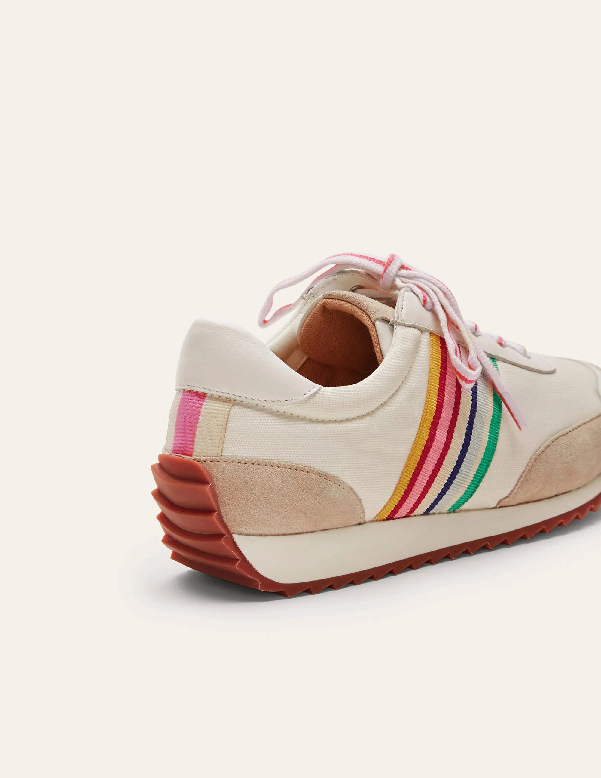 Gestreifte Laufschuhe-Weiß/Bunt, Gestreift - Image 4