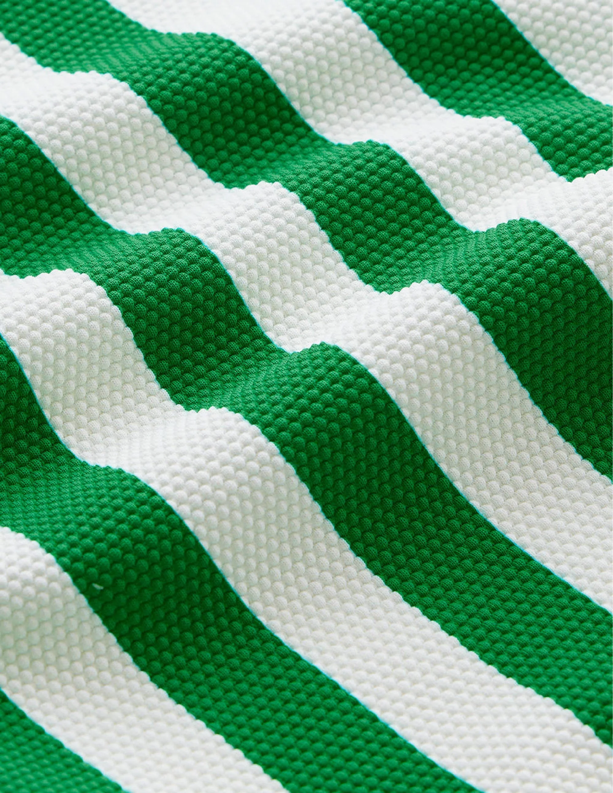 Gestreifter Badeanzug mit schmalen Trägern-Sattes Smaragdgrün/Naturweiß, Gestreift - Image 8