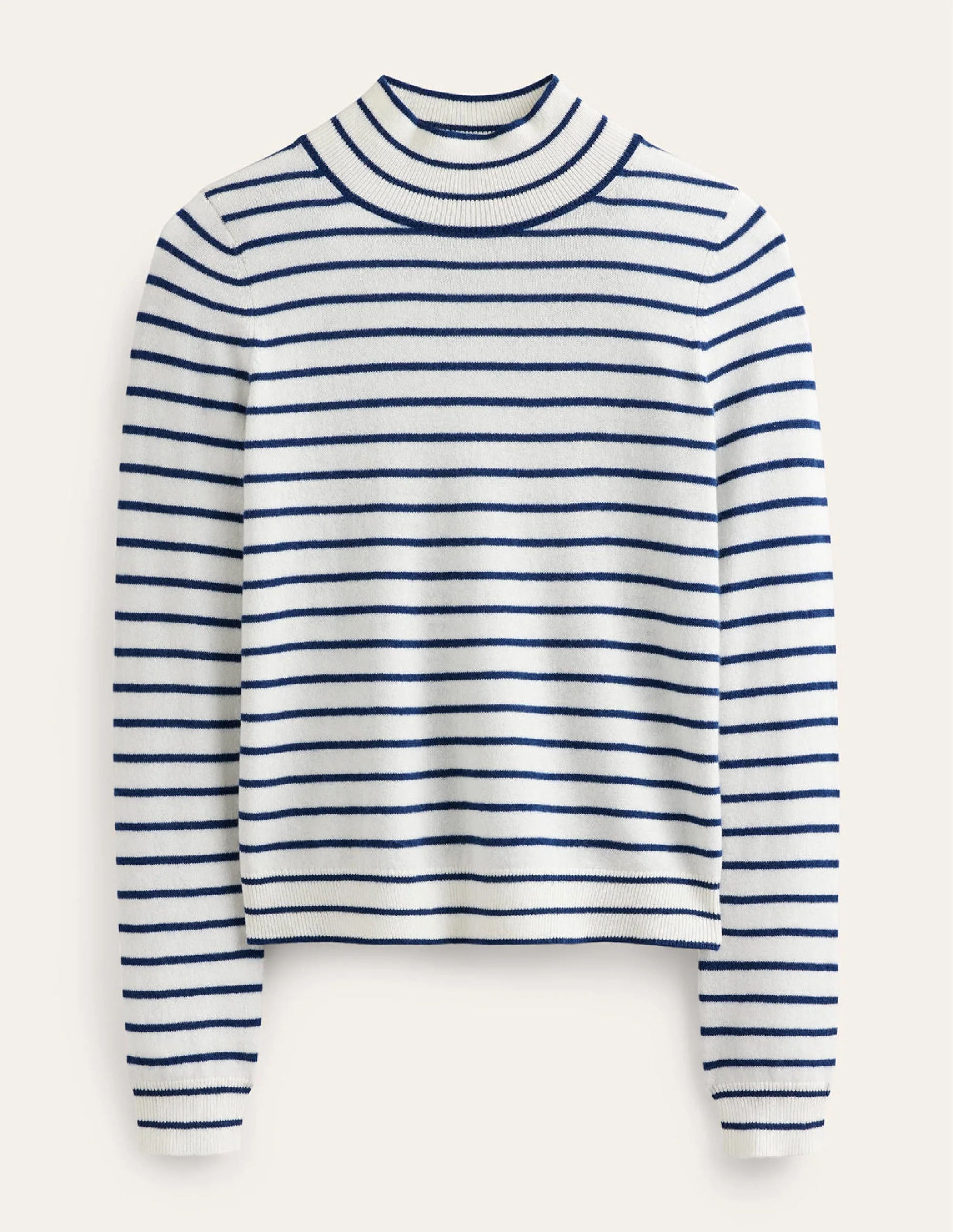 Gestreifter Kaschmirpullover-Naturweiß/Marineblau - Image 5