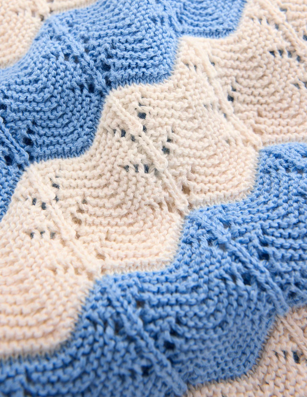 Gestrickte Pointelle-Shorts-Blau, Weiß - Image 7