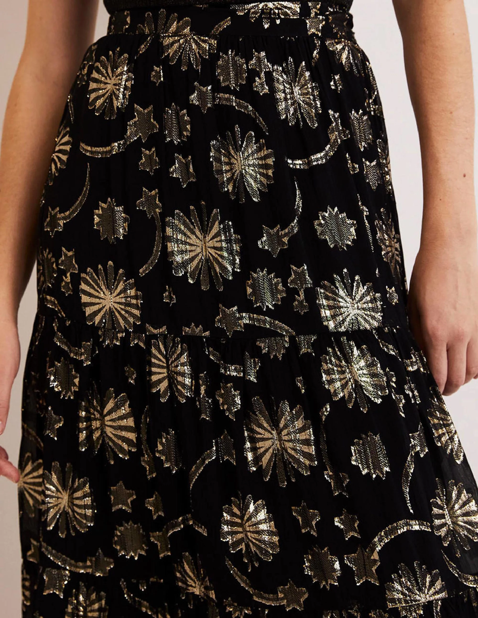 Gestufter Midirock-Lurex/Jacquard - Image 2