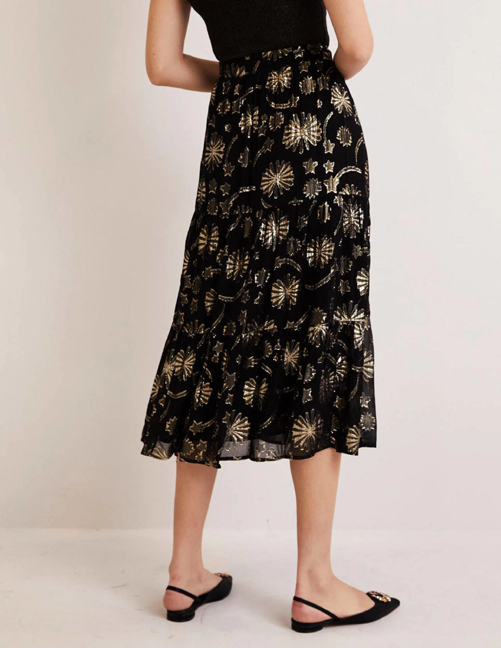 Gestufter Midirock-Lurex/Jacquard - Image 3