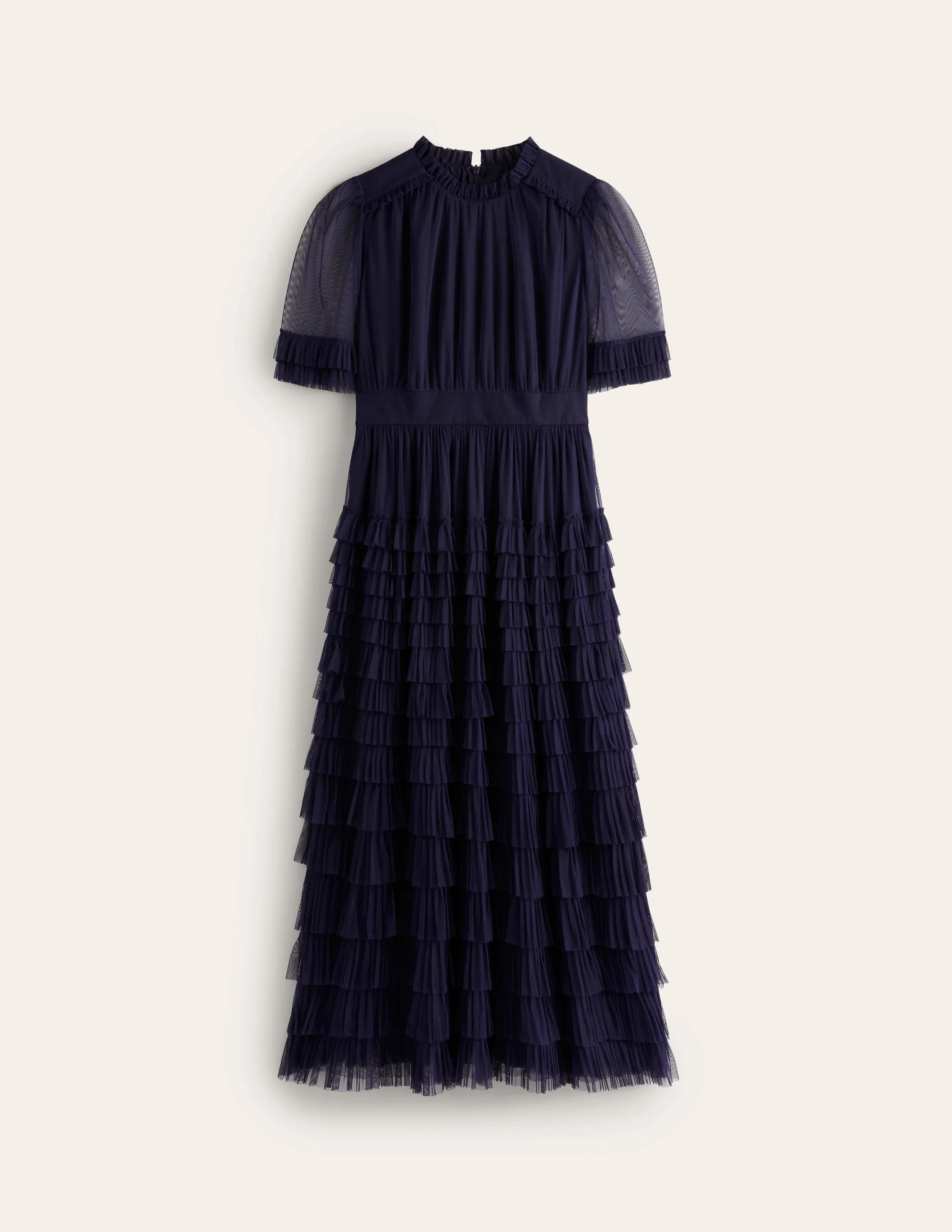 Gestuftes Tüllkleid mit Rüschen-Aqua Marine Marl - Image 7